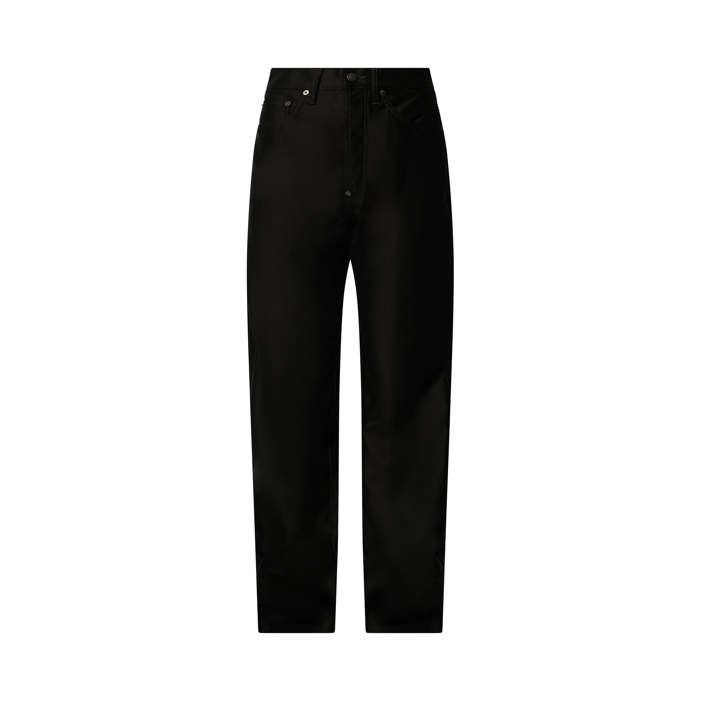 Cotton Satin 5 Pocket Pants in Black - 2
