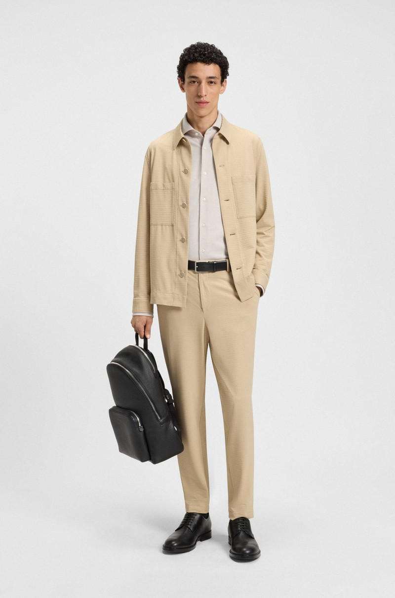 BOSS SLIM-FIT SHIRT IN COTTON-PIQUÉ JERSEY outlook