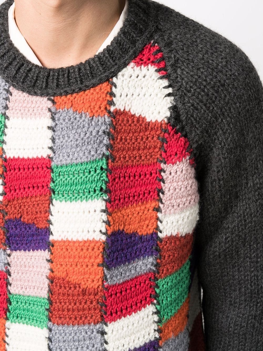 crochet colour-block jumper - 5