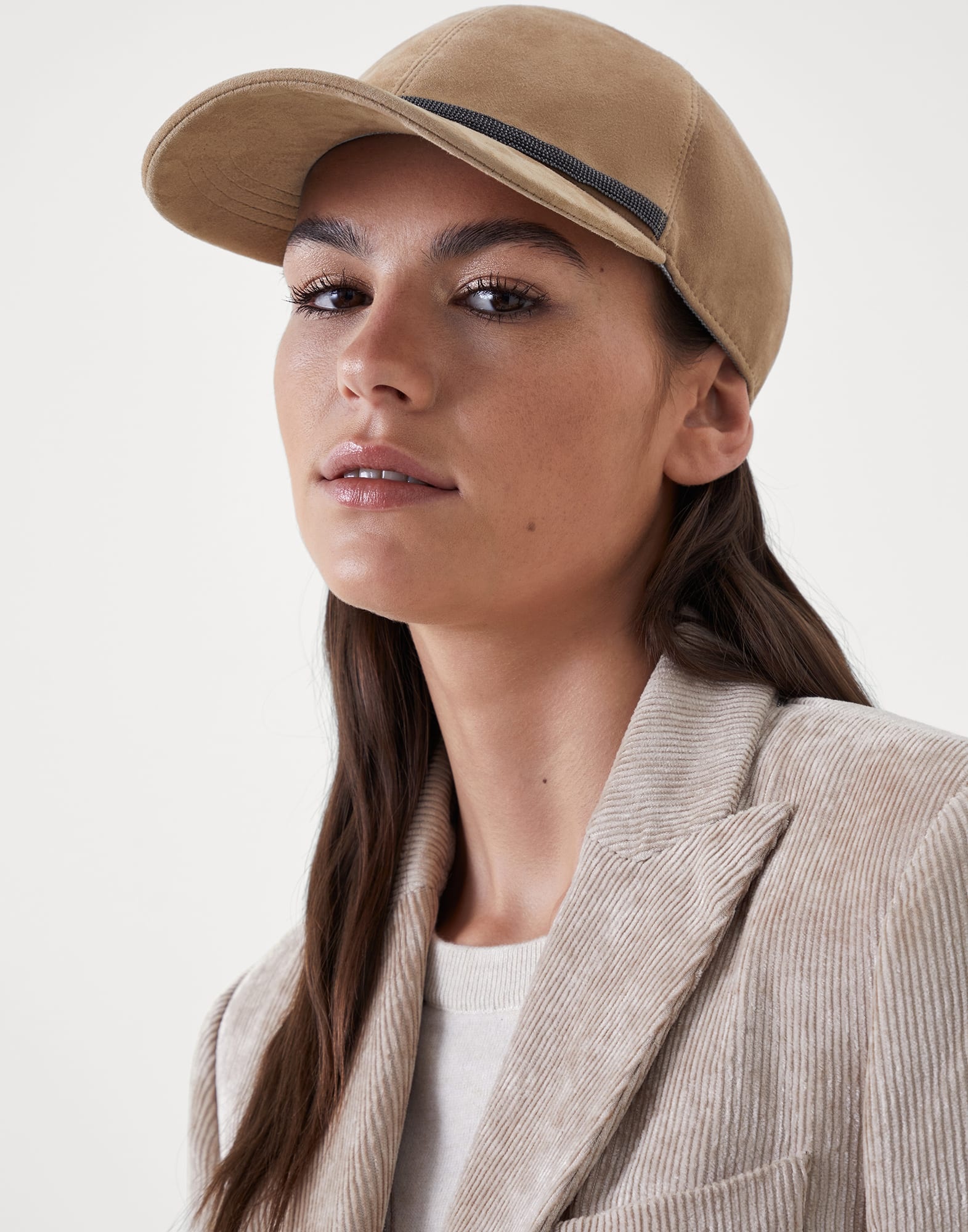Suede baseball cap with shiny trim - 3