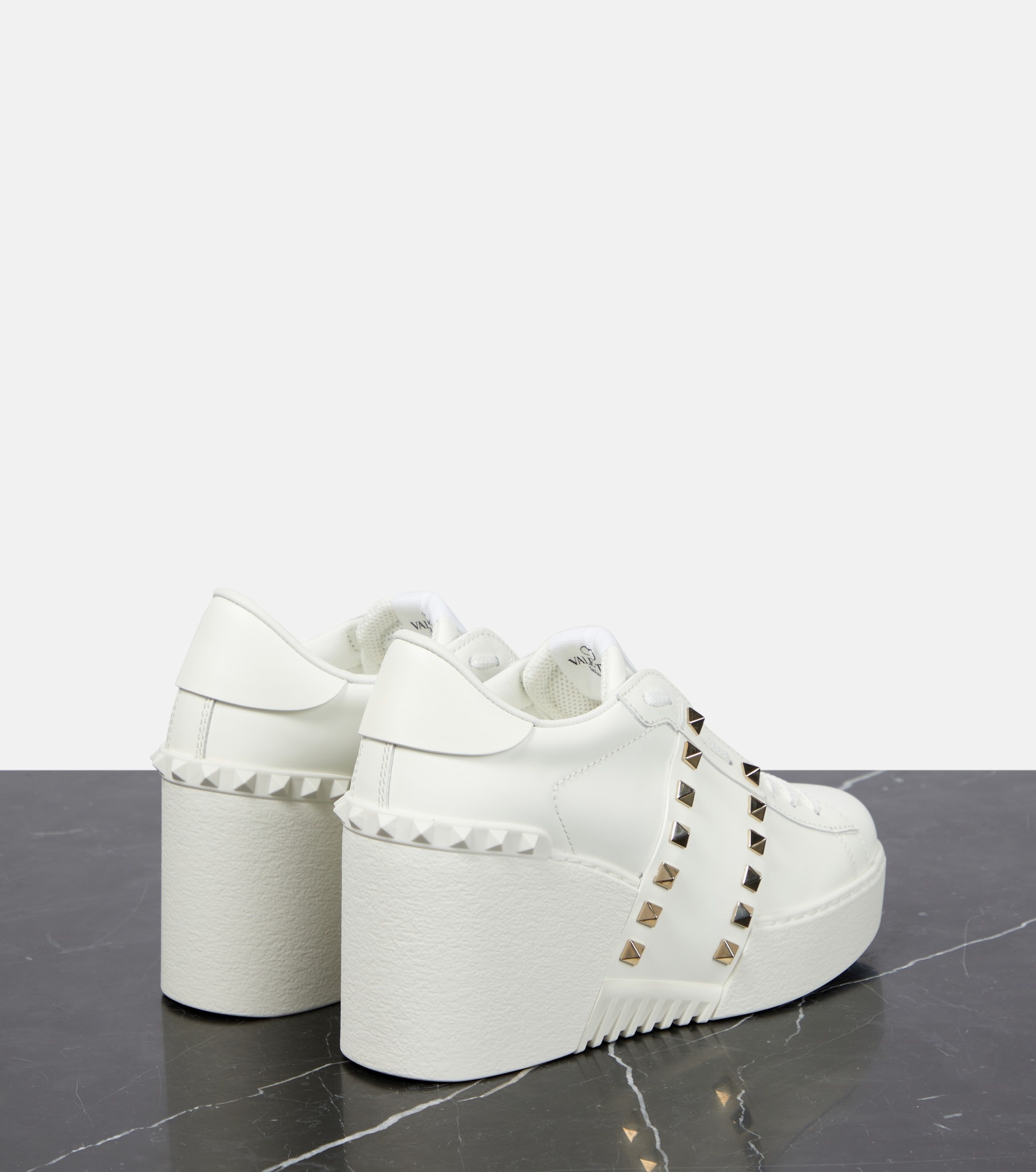 Open Disco leather wedge sneakers - 3