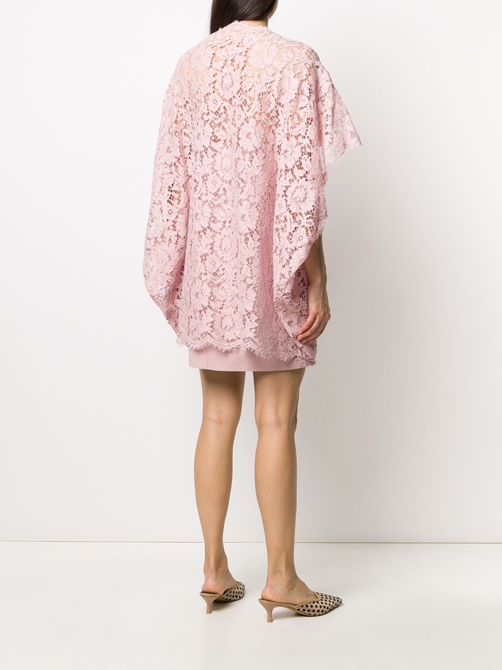 lace cape shift dress - 4