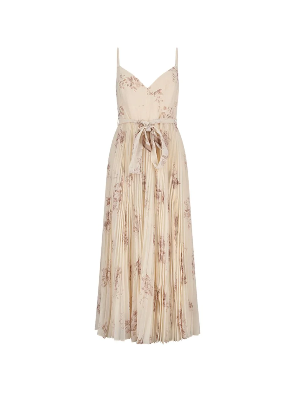 Sunray pleated floral midi dress - 1