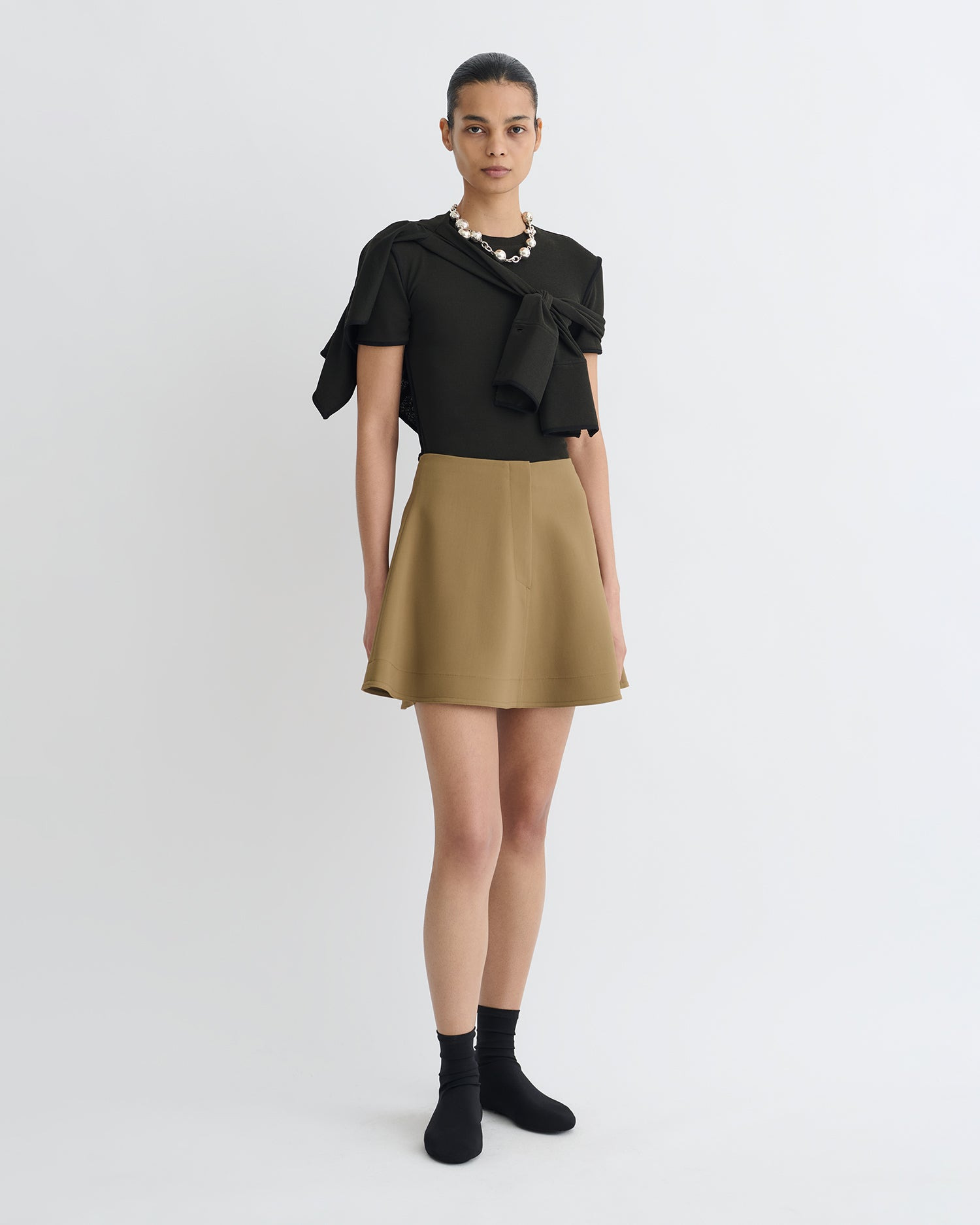 Tailored A-Line Mini Skirt - 2