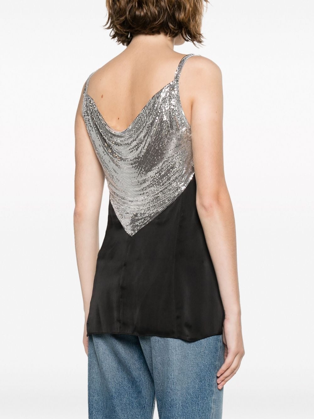 chainmail-panelled cowl-neck vest - 4