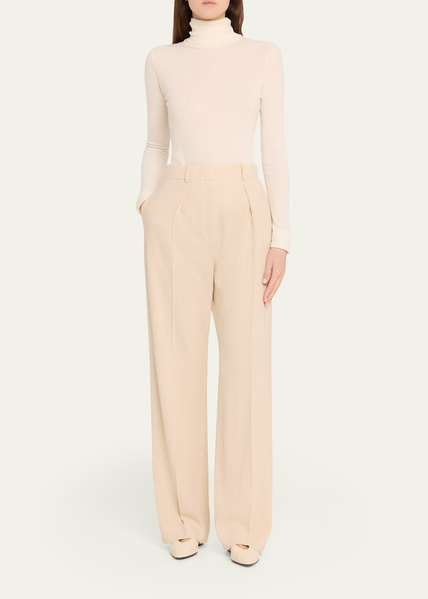 Edward Pleated Wide-Leg Trousers - 2