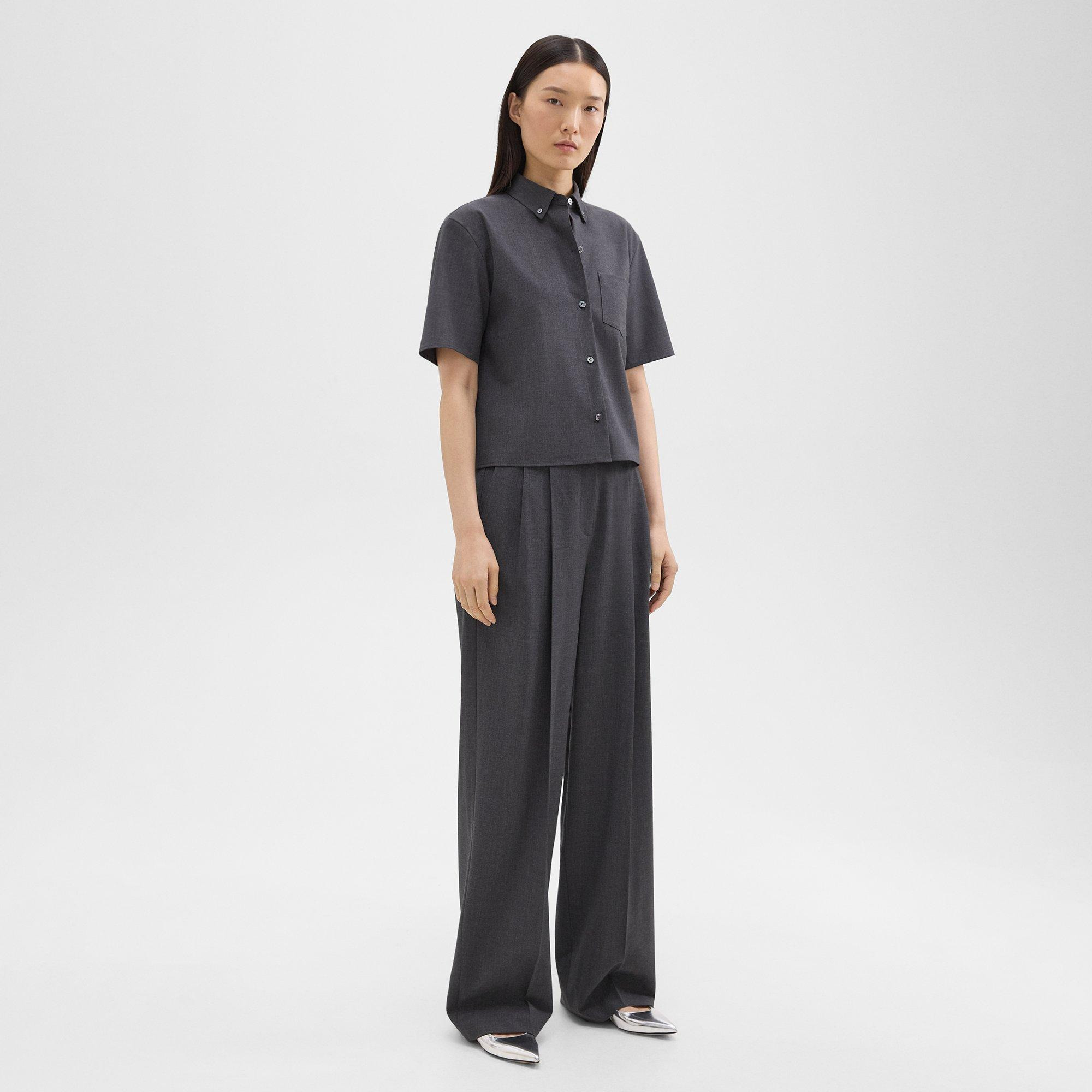 Double Pleat Pant in Good Wool - 3