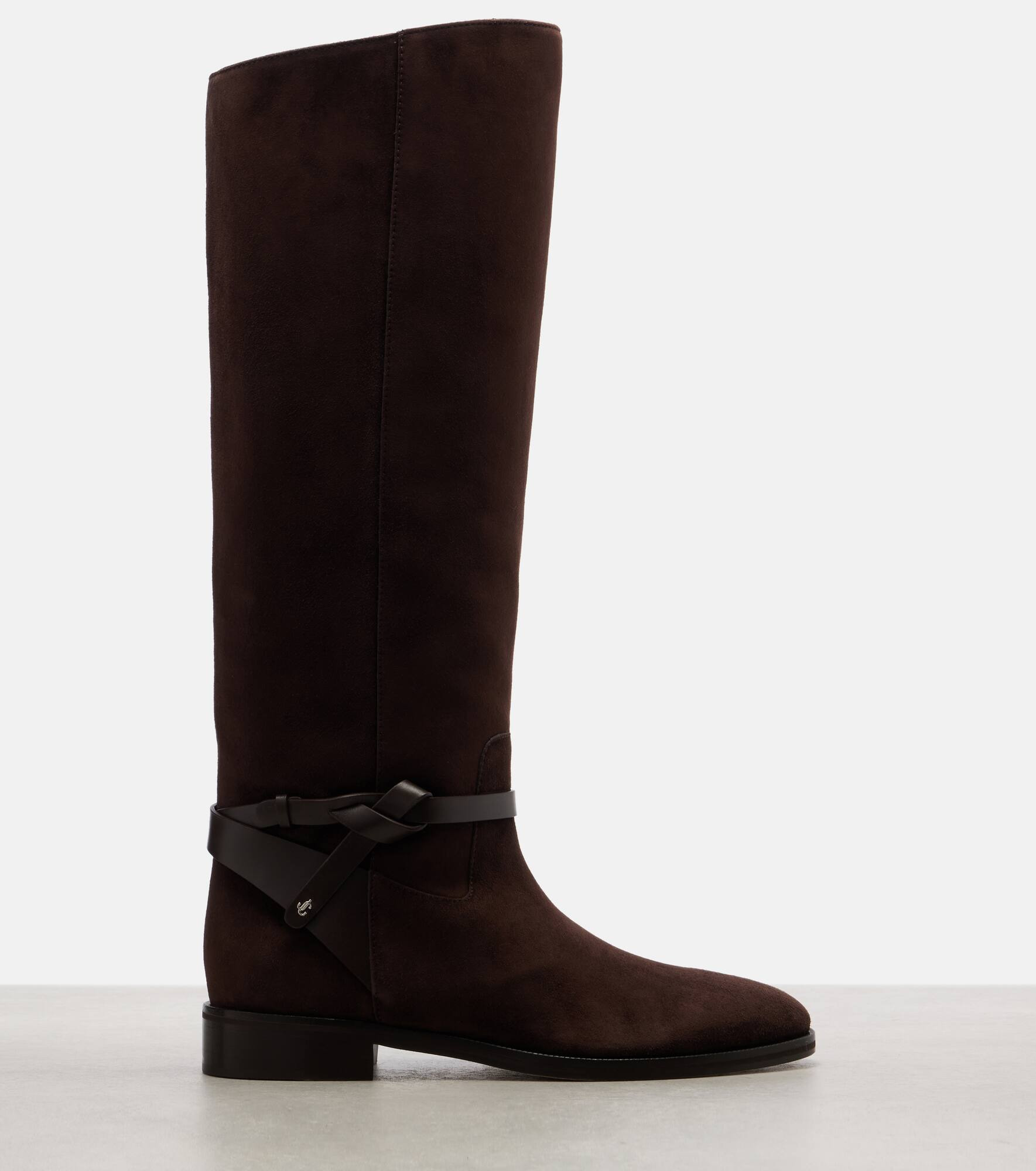Lawton knotted suede knee-high boots - 4