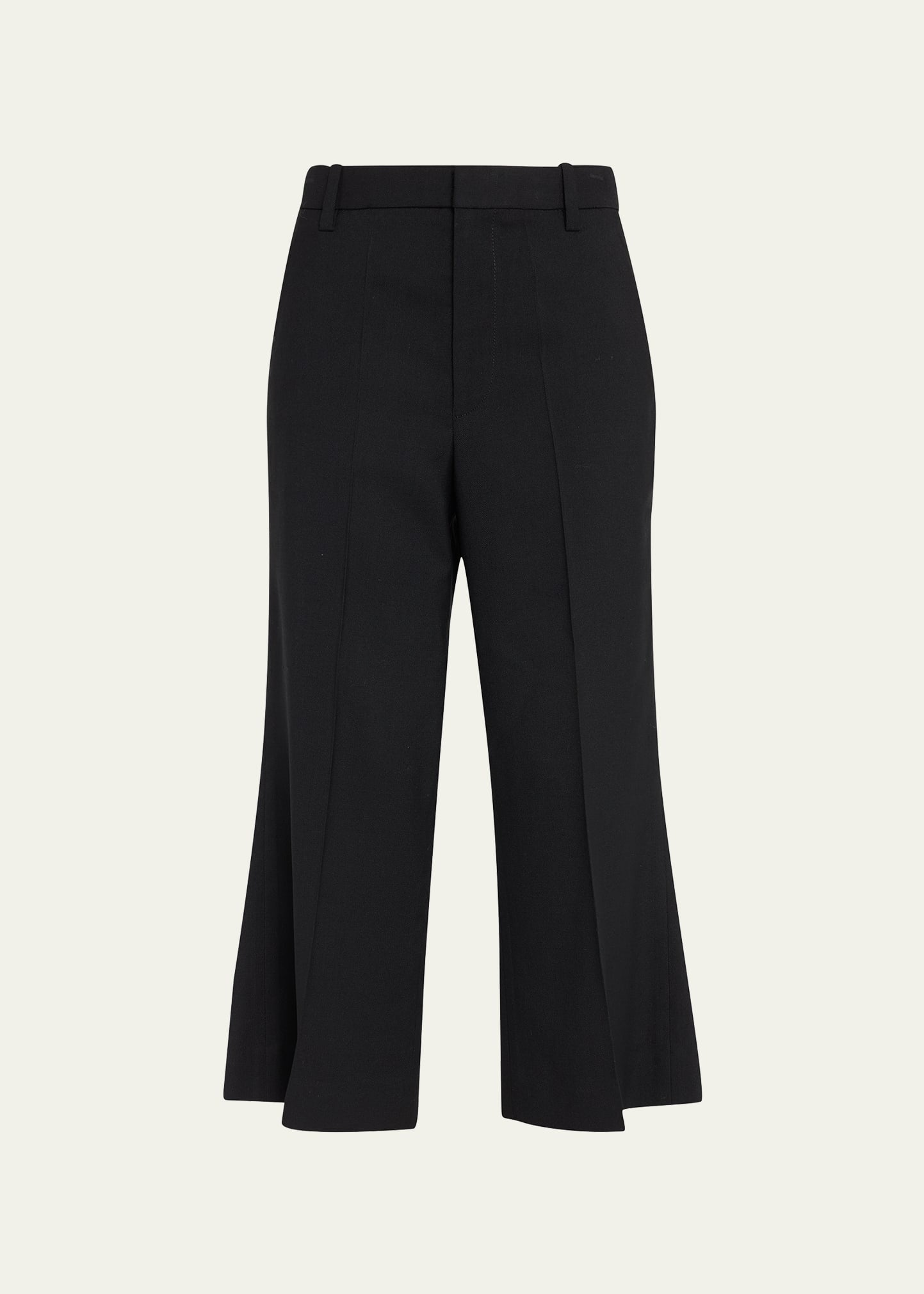 Abstract-Stitch Cropped Flare Trouser Pants - 2