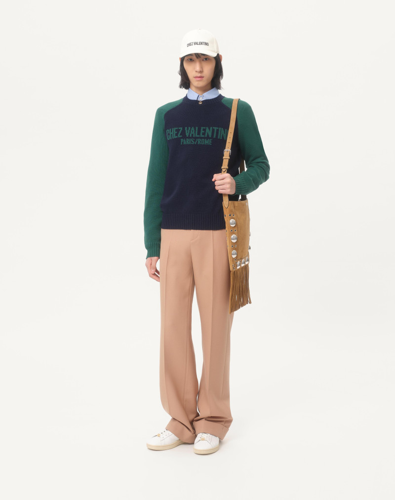 Valentino WOOL AND COTTON SWEATER WITH CHEZ VALENTINO JACQUARD PATTERN outlook