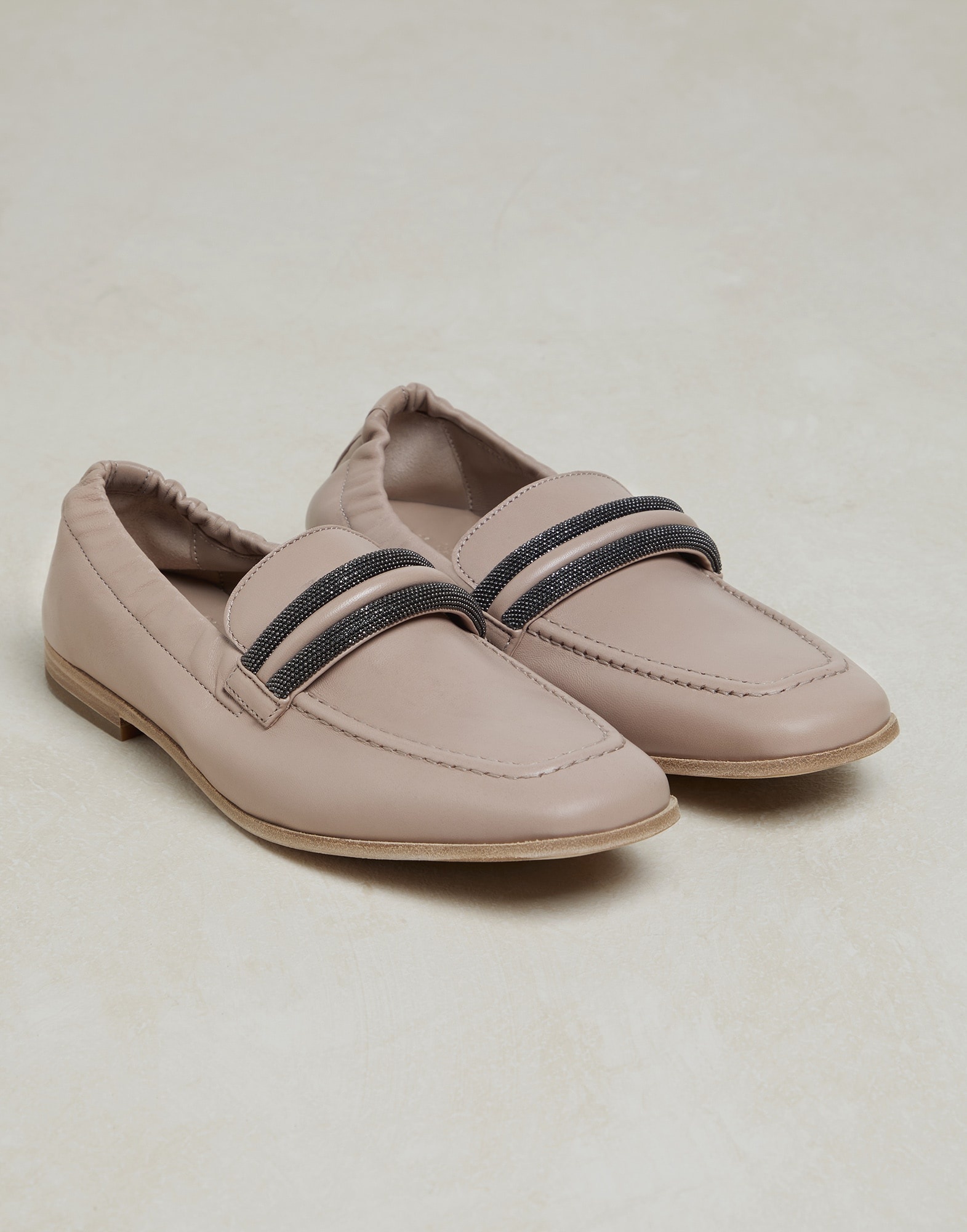 Nappa leather penny loafers with precious bands - 2
