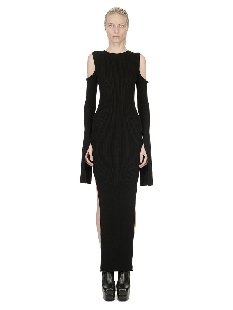 Cape ribbed-knit maxi dress 1