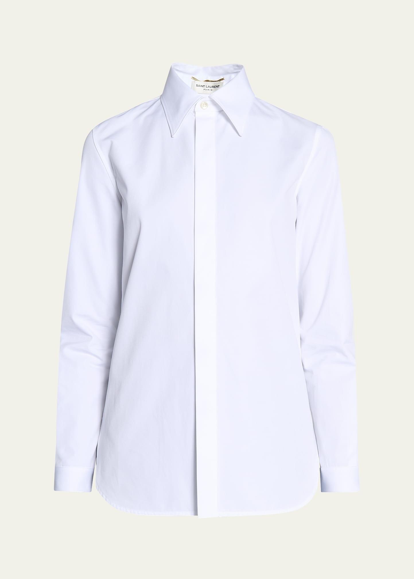 Cotton Button-Front Blouse - 1