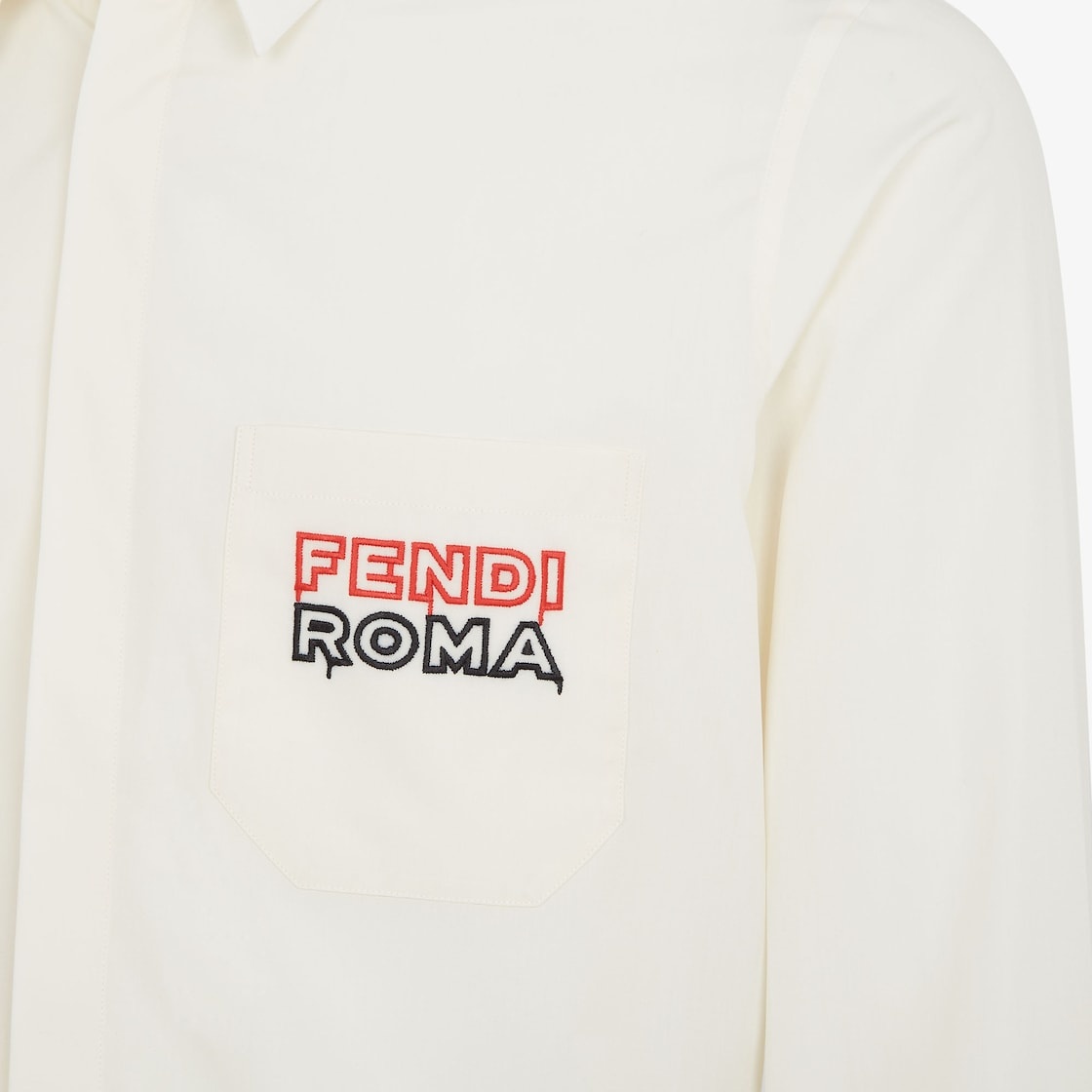 Regular-fit shirt with Italian-style collar and rounded hem. Concealed button closure. Made of white - 3