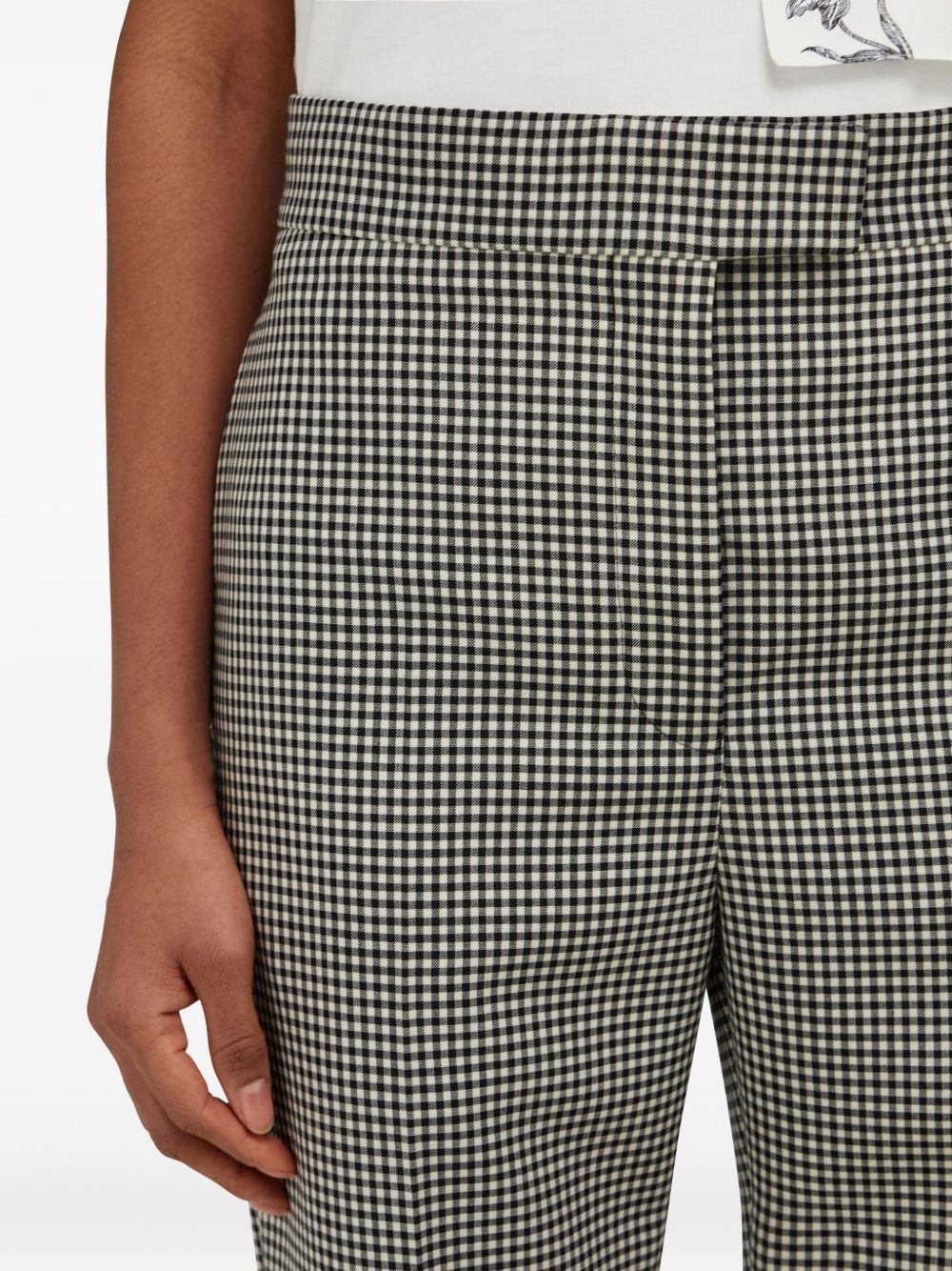 gingham-pattern trousers - 4