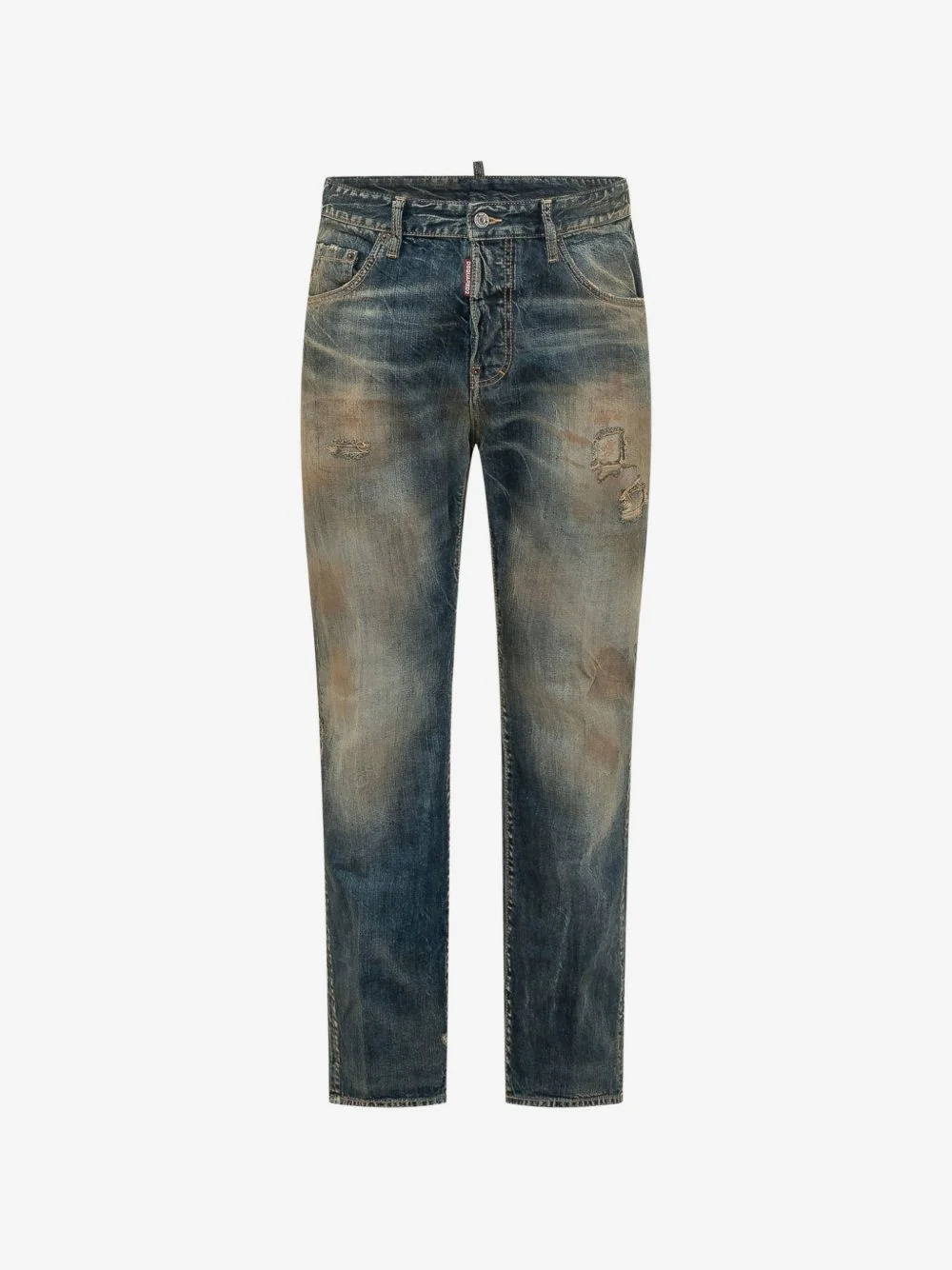 Teddy distressed-finish jeans - 1