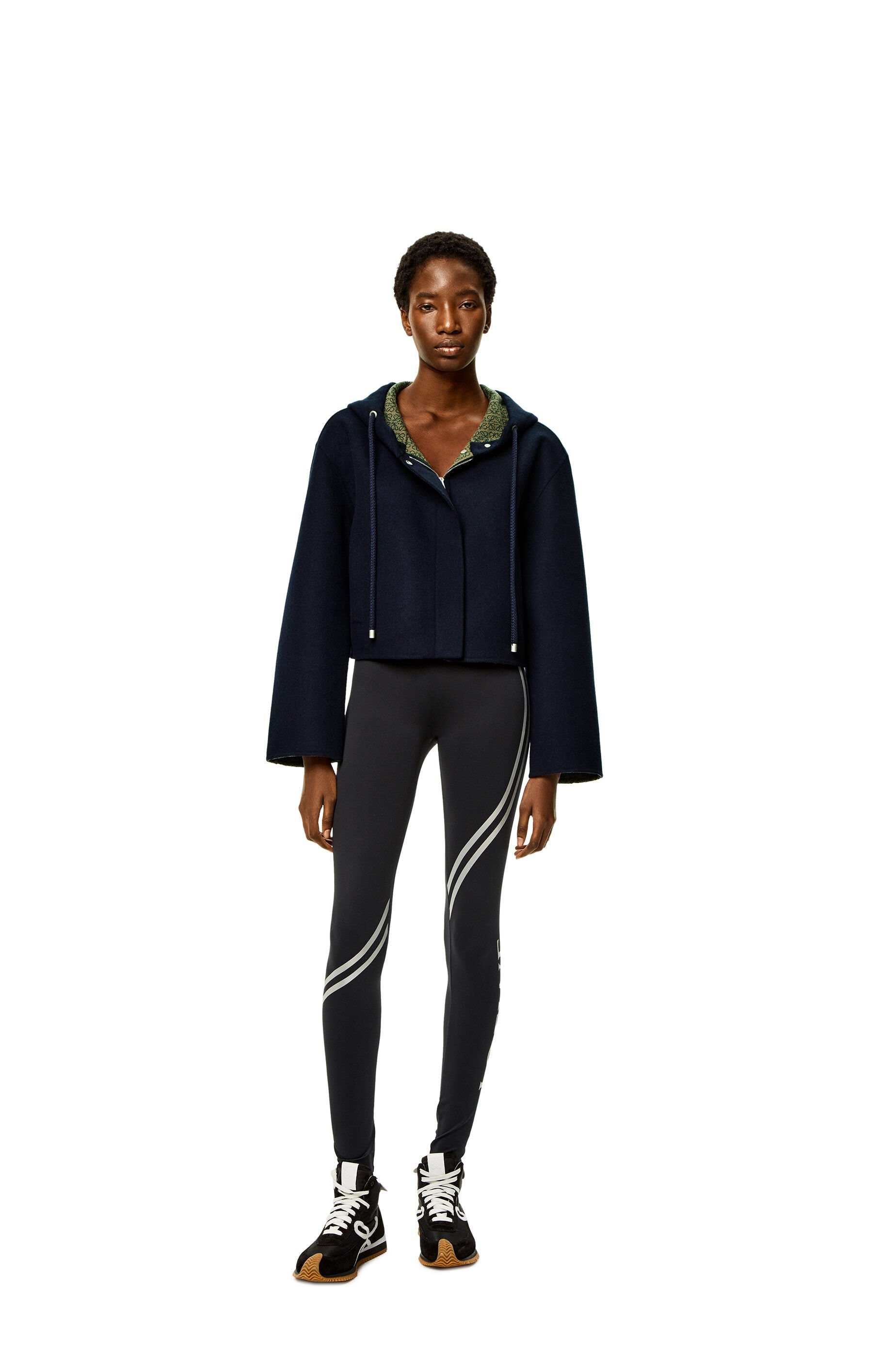 Anagram jacquard hooded jacket in wool - 2