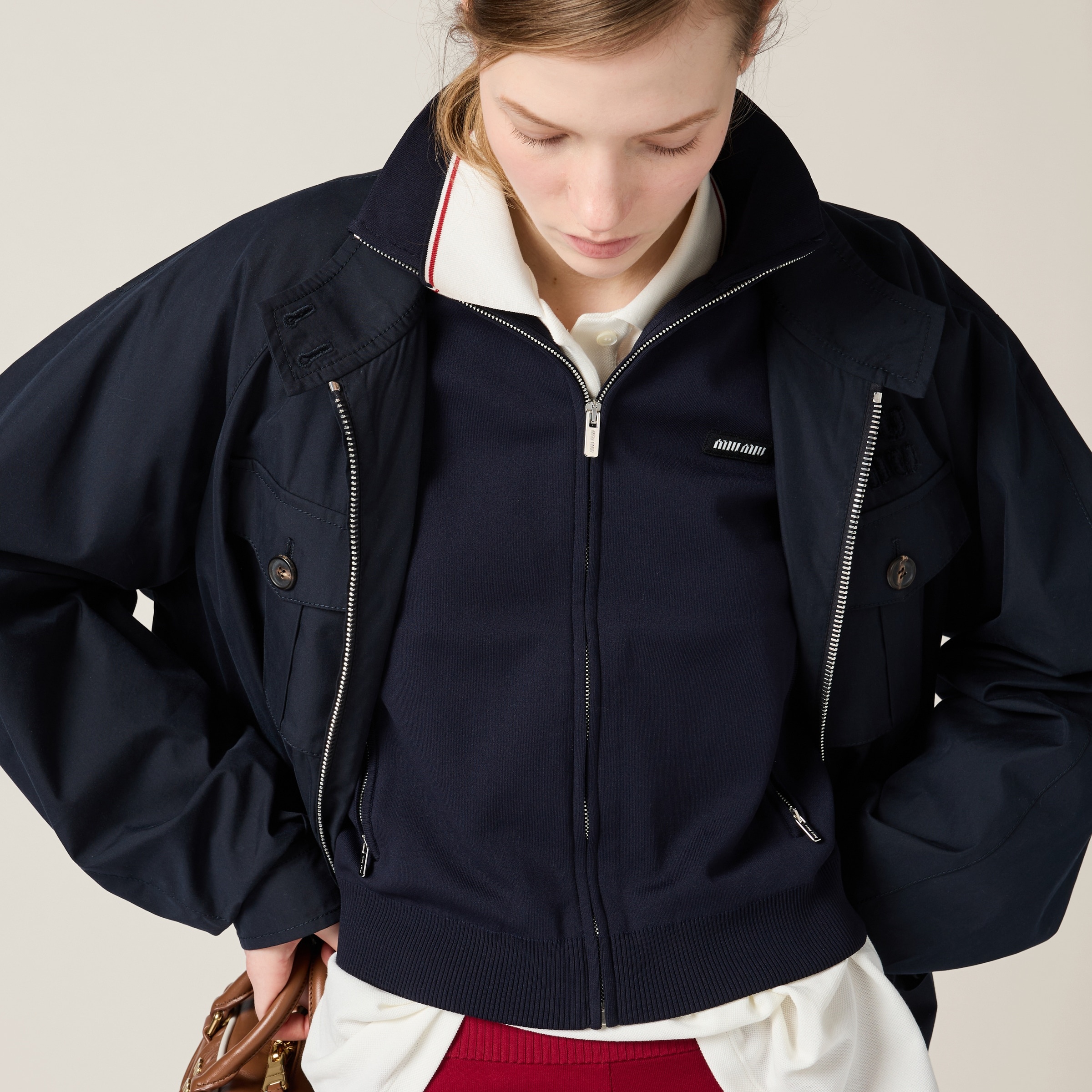 Panama cotton blouson jacket with pockets - 4