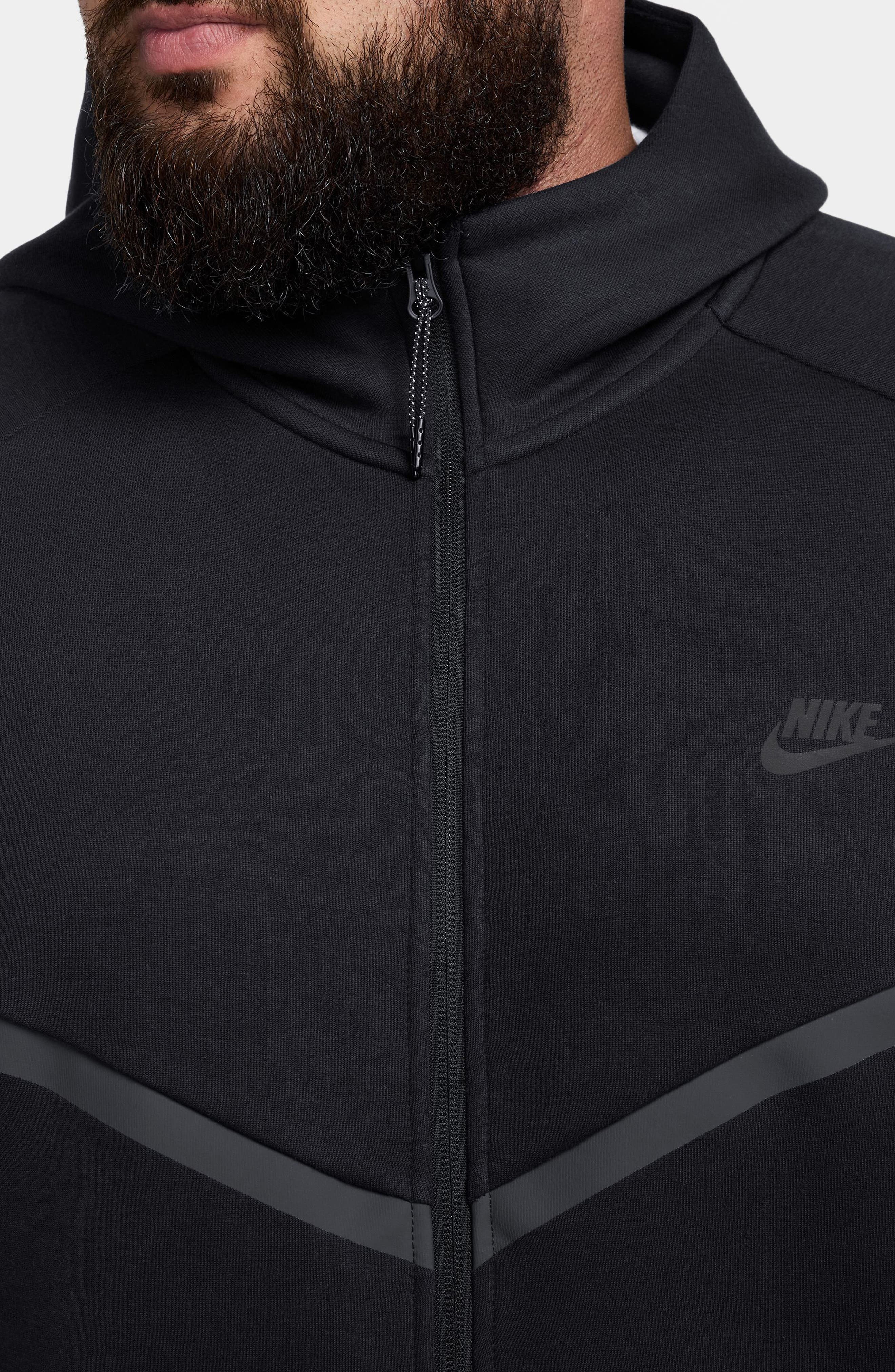 Nike Tech Windrunner Zip Hoodie in Black/Black at Nordstrom - 7