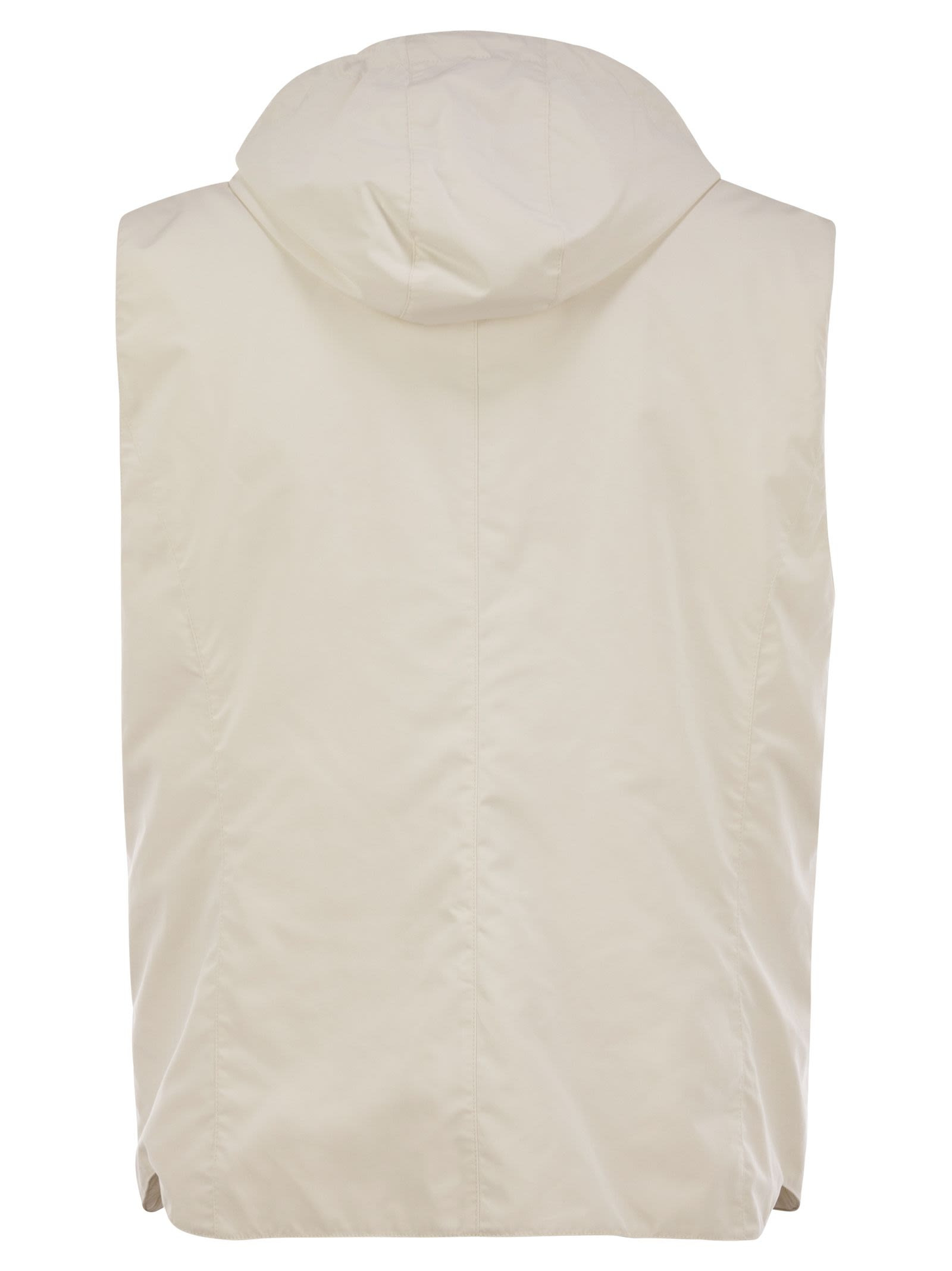 Brunello Cucinelli Men Water-Repellent Microfiber Vest With Thermore® Padding And Detachable Hood - 2