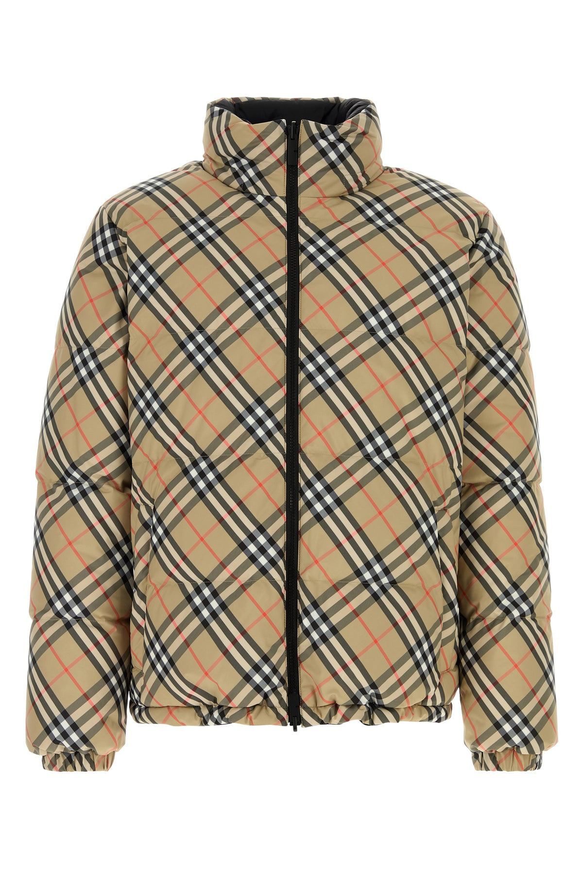 Embroidered polyester reversible down jacket - 1