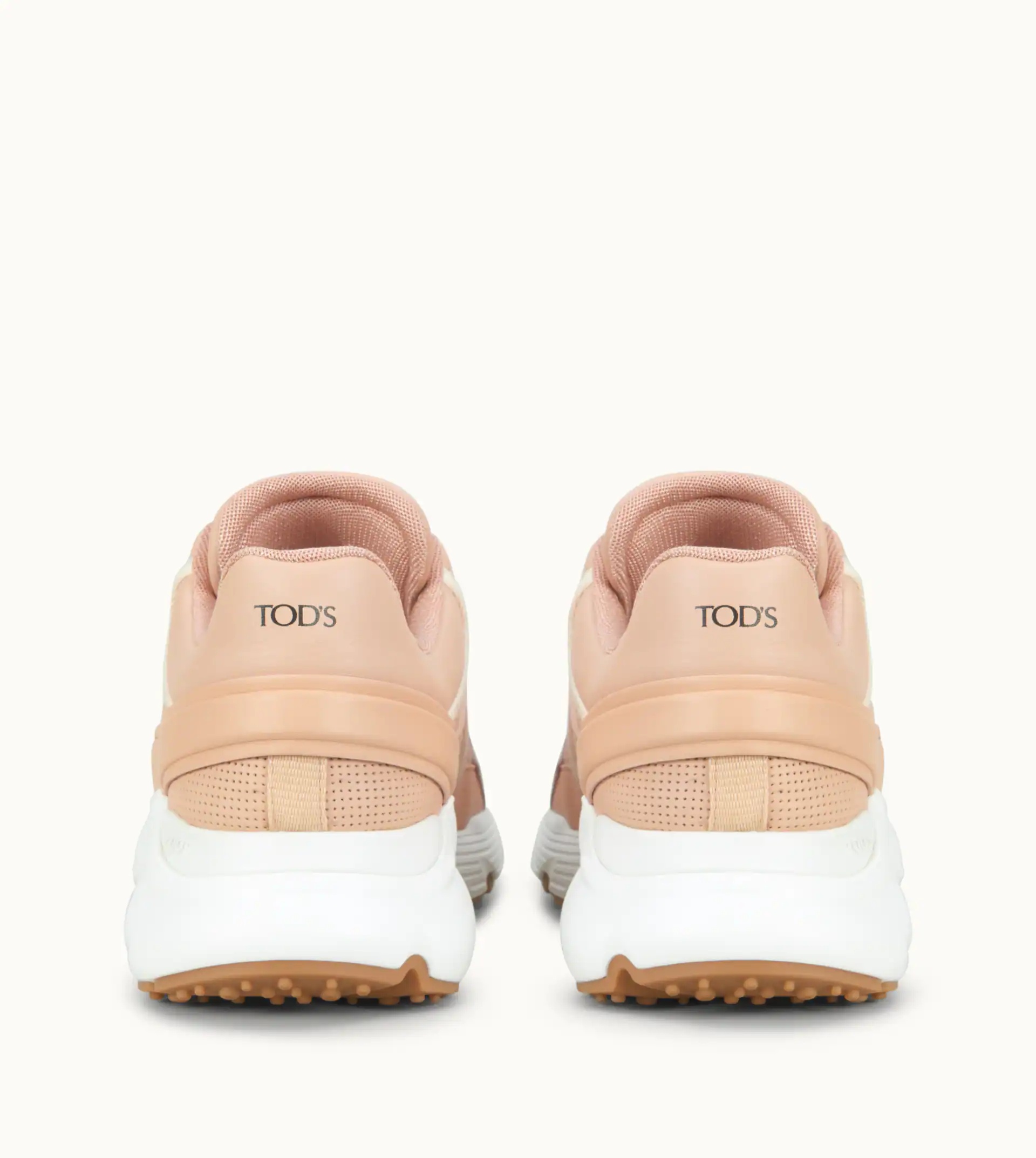 SNEAKERS IN LEATHER AND HIGH-TECH FABRIC - PINK - 3