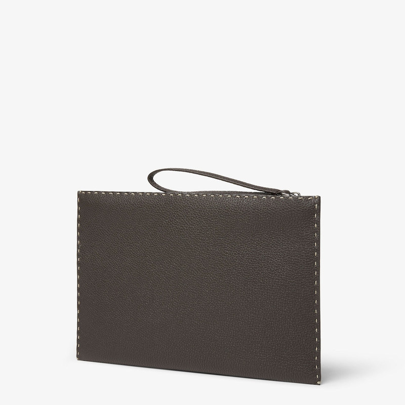 FENDI Selleria Flat Pouch Medium Green Selleria pouch with 196 hand-sewn topstitches outlook