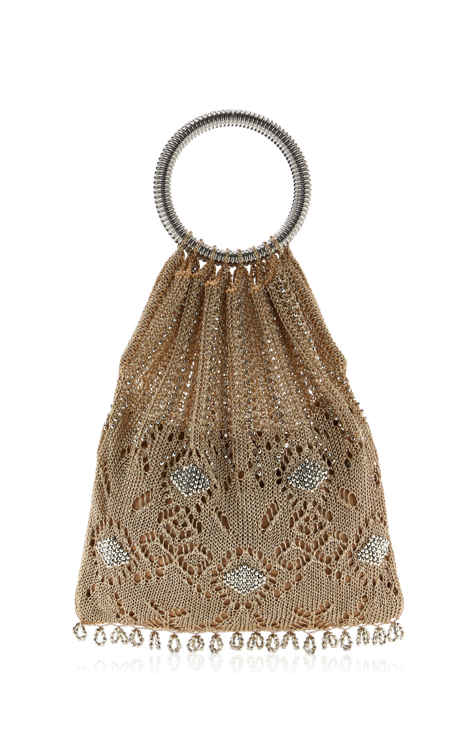 Crystal Mesh Top Handle Bag gold - 4