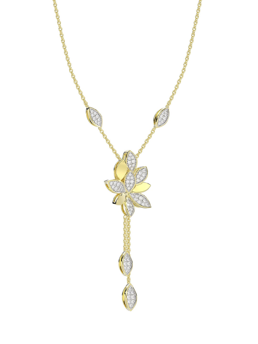 WILD FLOWER YELLOW GOLD Y NECKLACE - 3