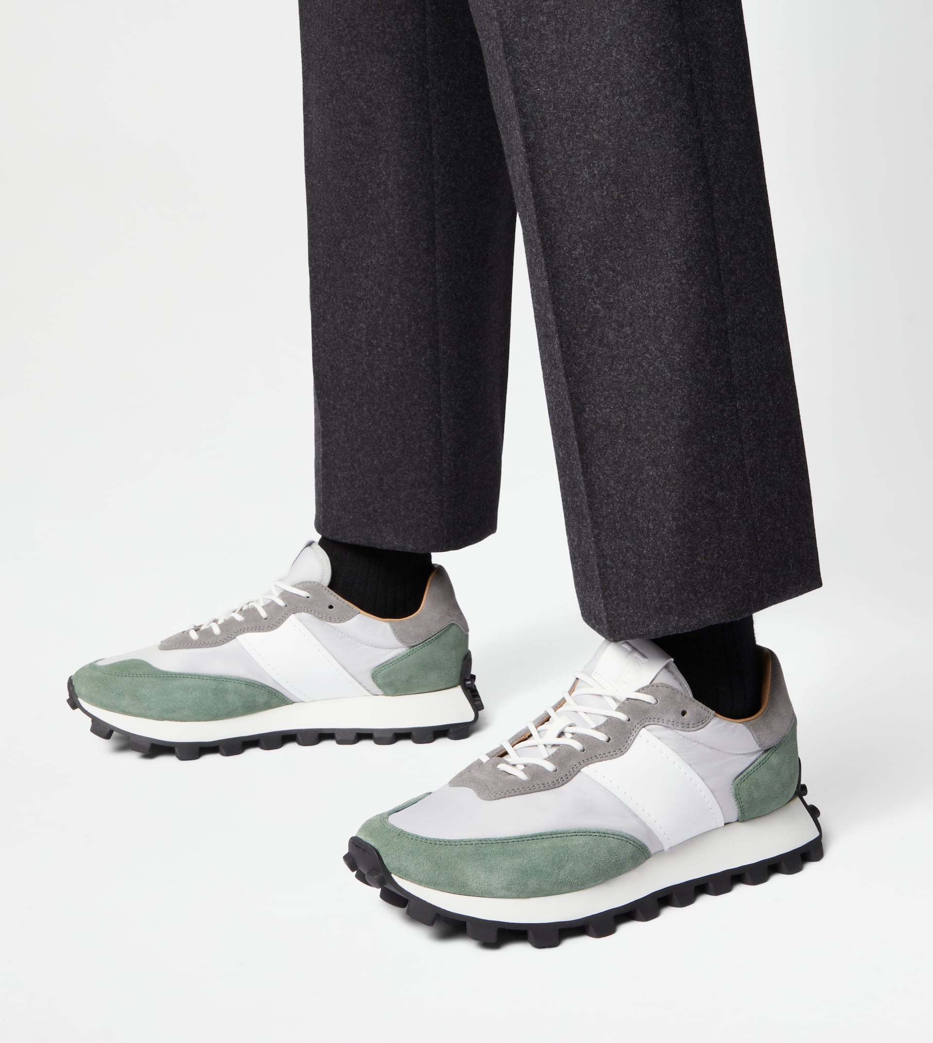 SNEAKERS TOD’S 1T IN SUEDE AND FABRIC - GREEN, GREY, WHITE - 7