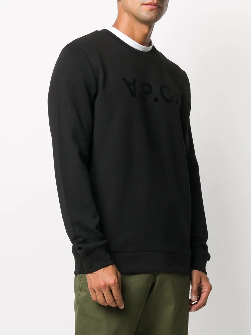 logo-print crew neck sweatshirt - 3