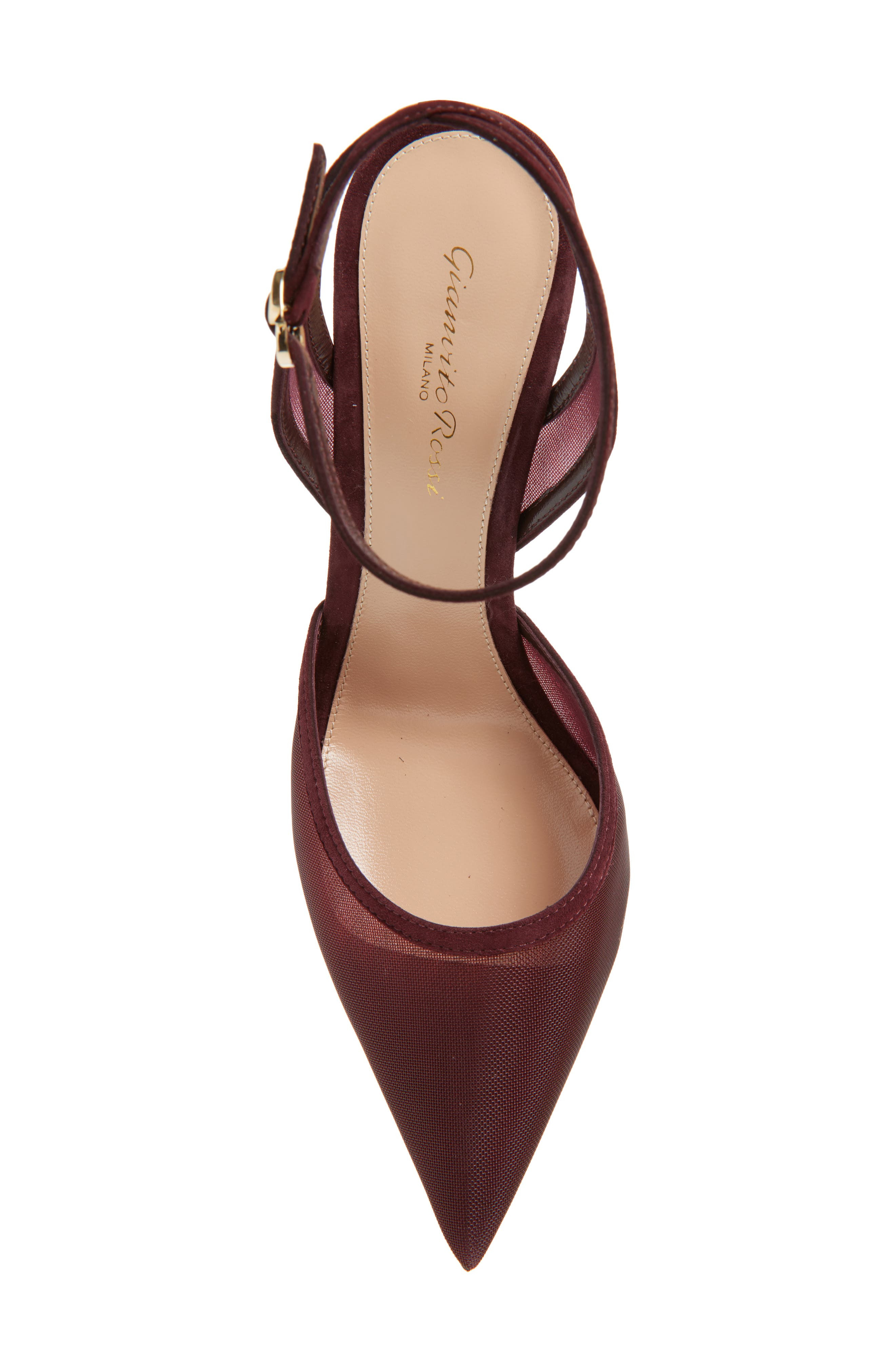 Gianvito Rossi Pointed Toe Ankle Strap Pump in Royale at Nordstrom - 5