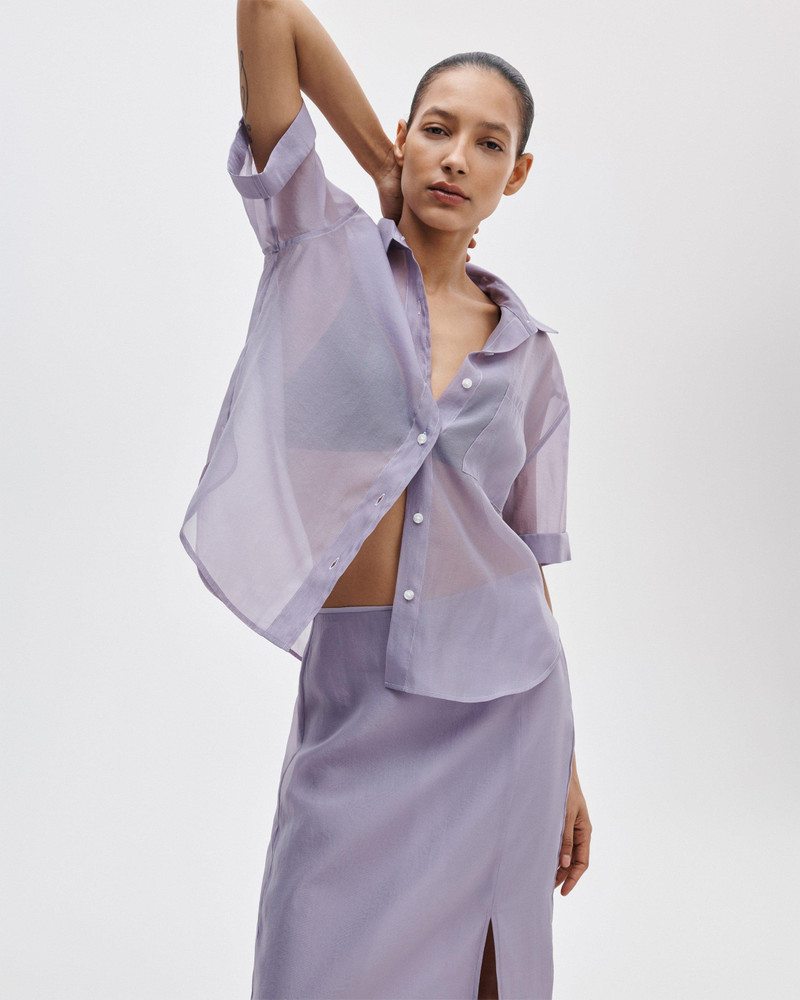 Connie Organza Short-Sleeve Shirt 6