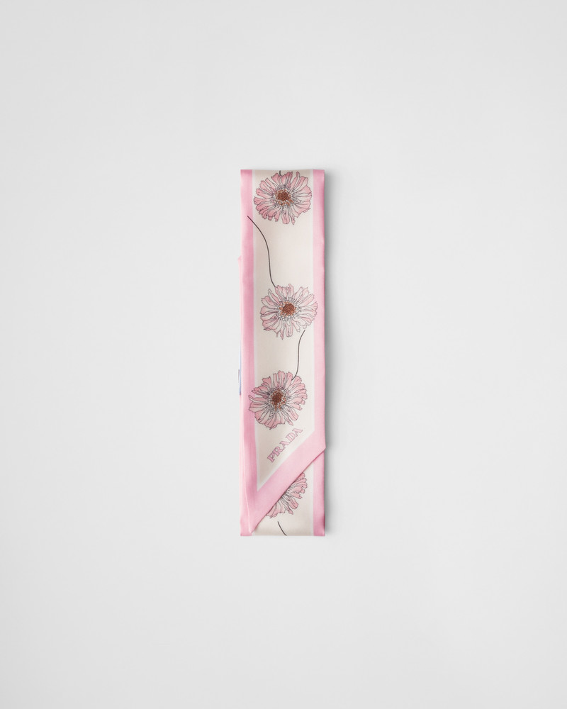 Printed silk twill skinny tie 1