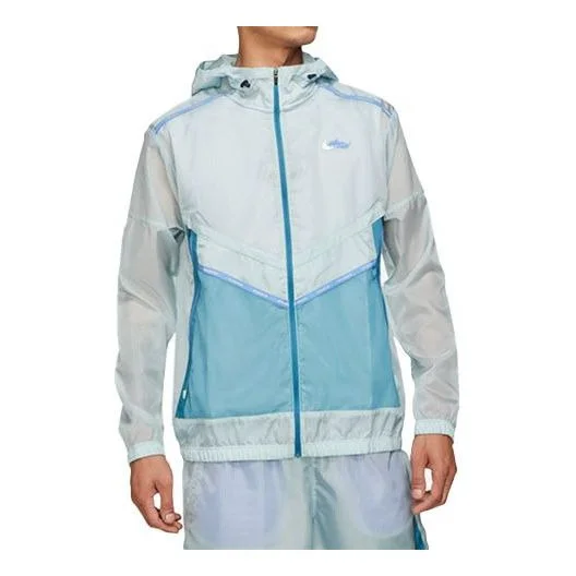 Nike Repel 야생 실행 Windrunner 캐주얼 인쇄 실행 스포츠 짠 자켓 블루 DD5392-366 - 1
