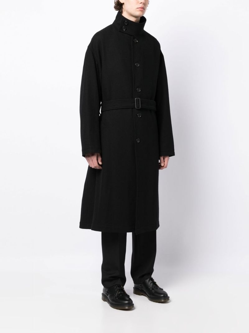 belted-waist single-breasted coat - 3