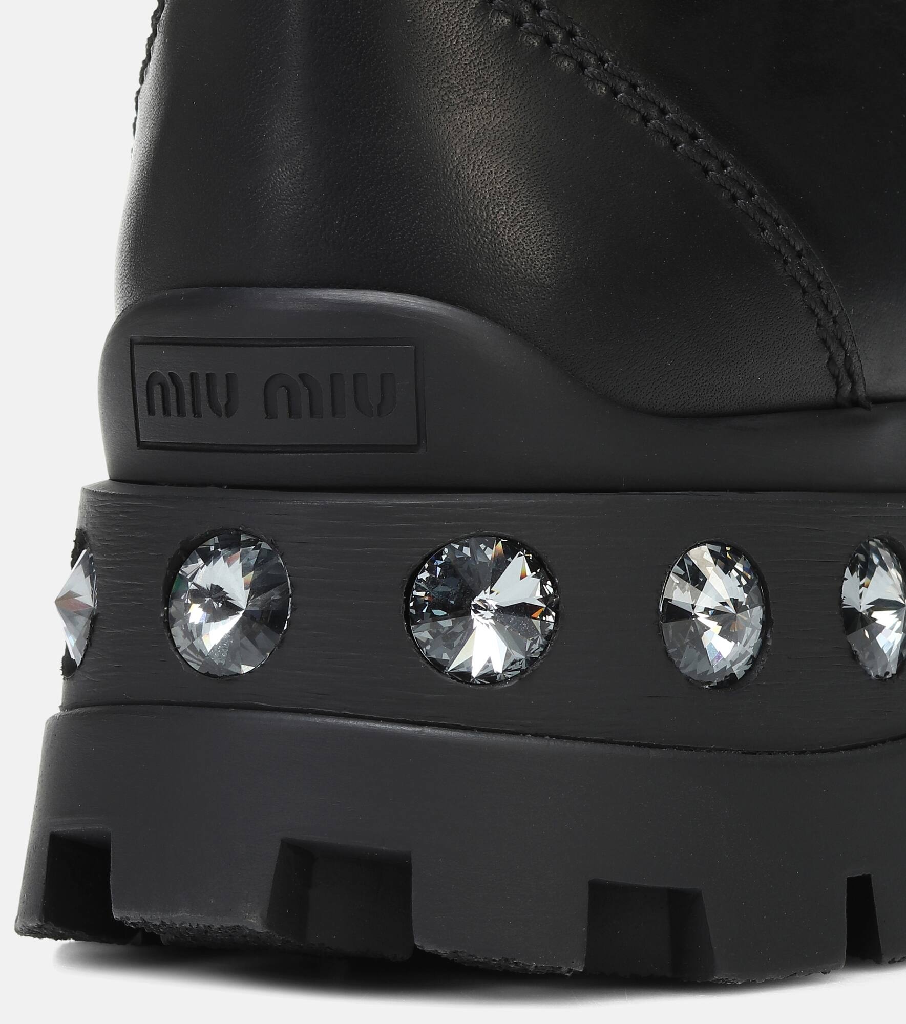 Embellished leather ankle boots - 6