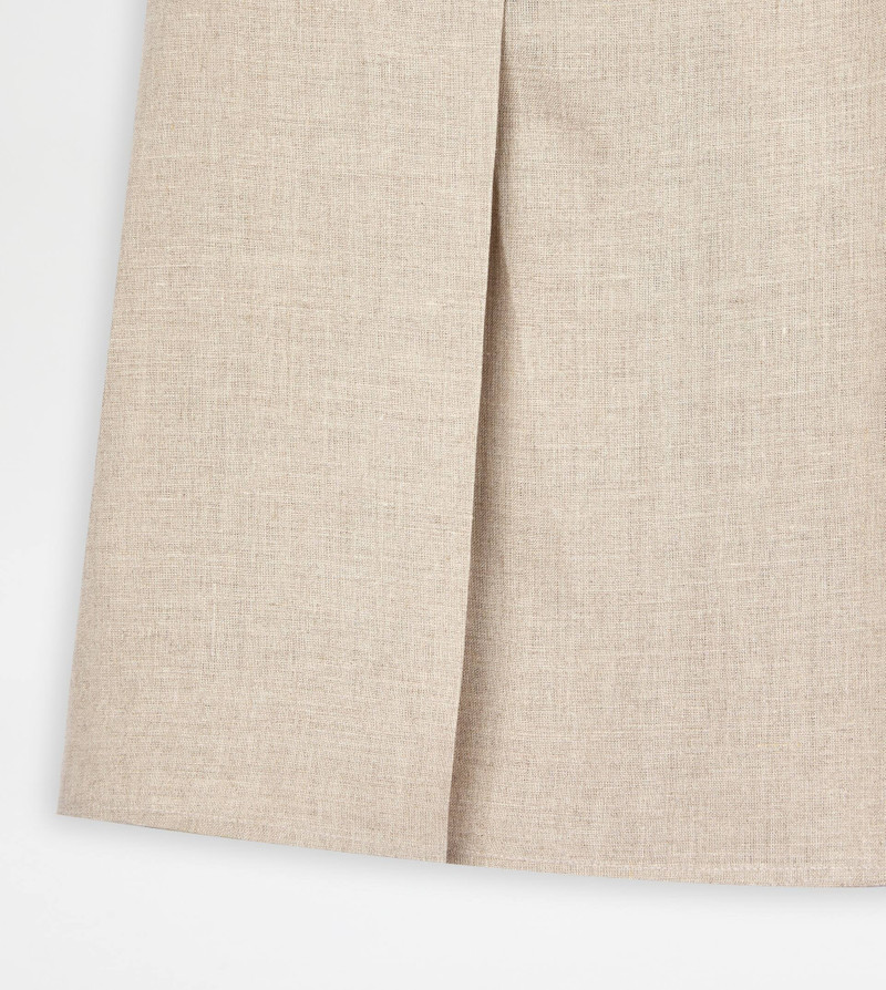 SKIRT IN LINEN - BEIGE 7