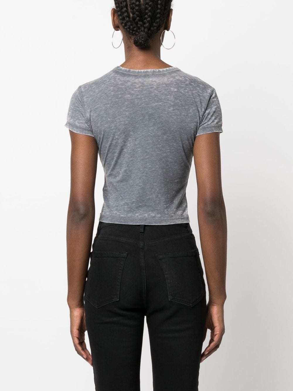 logo-print cropped T-shirt - 4