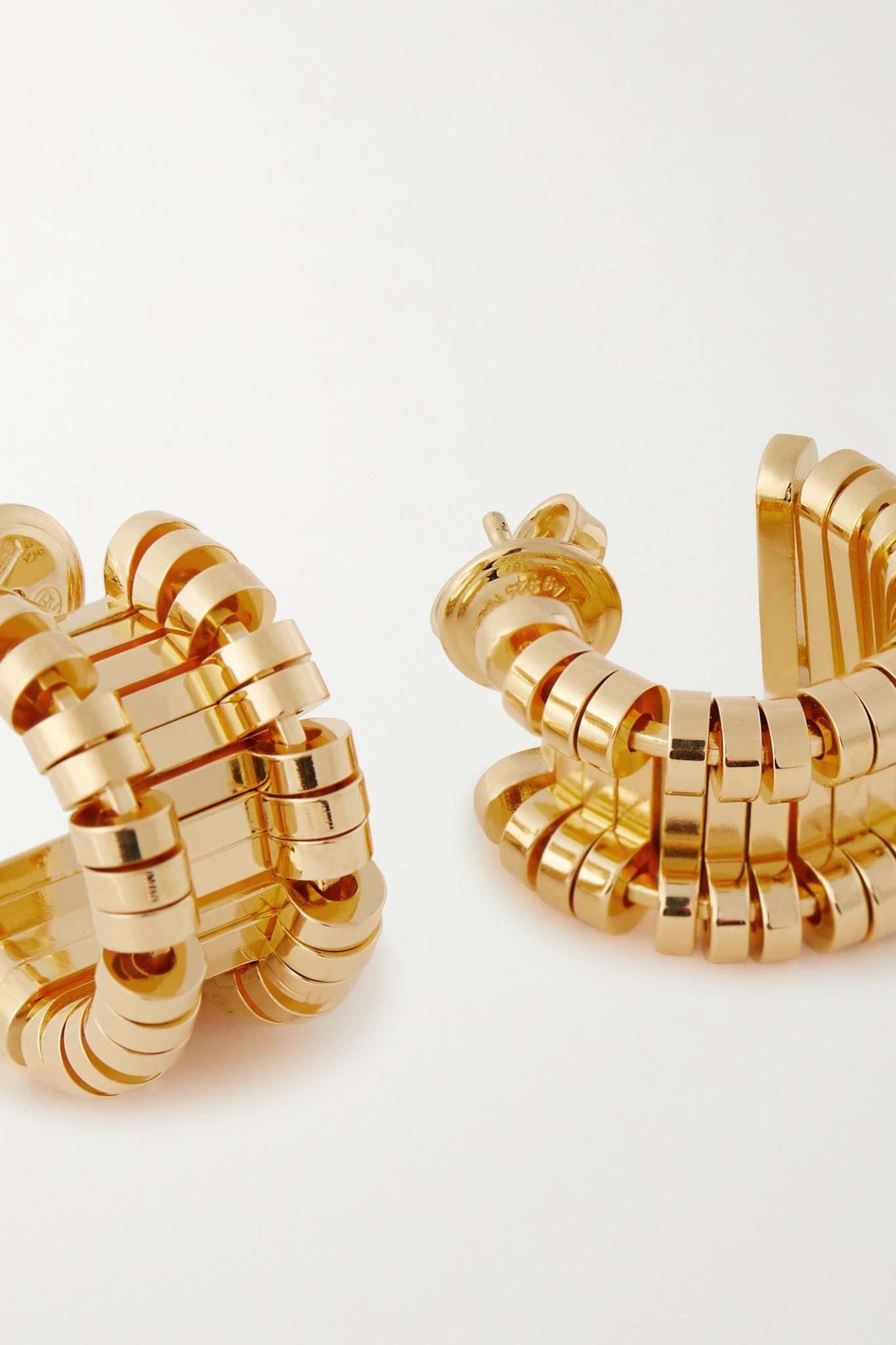 Gold-plated hoop earrings - 4