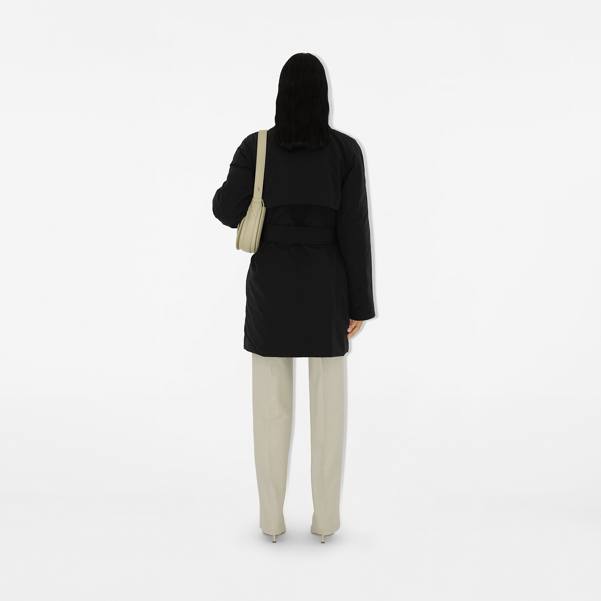 Short Nylon Cotton Padded Car Coat - 4
