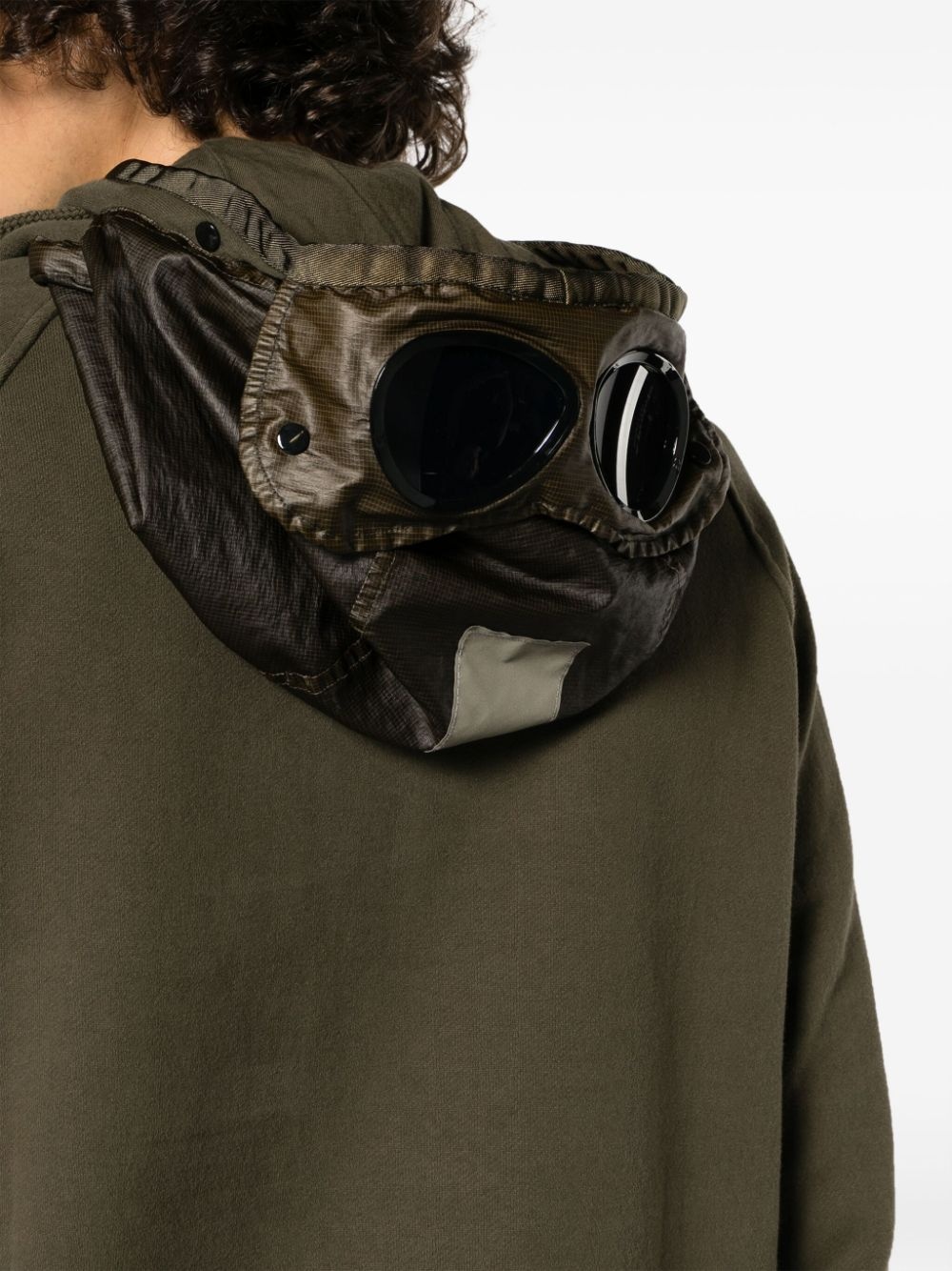 Goggles-detail cotton hoodie - 5
