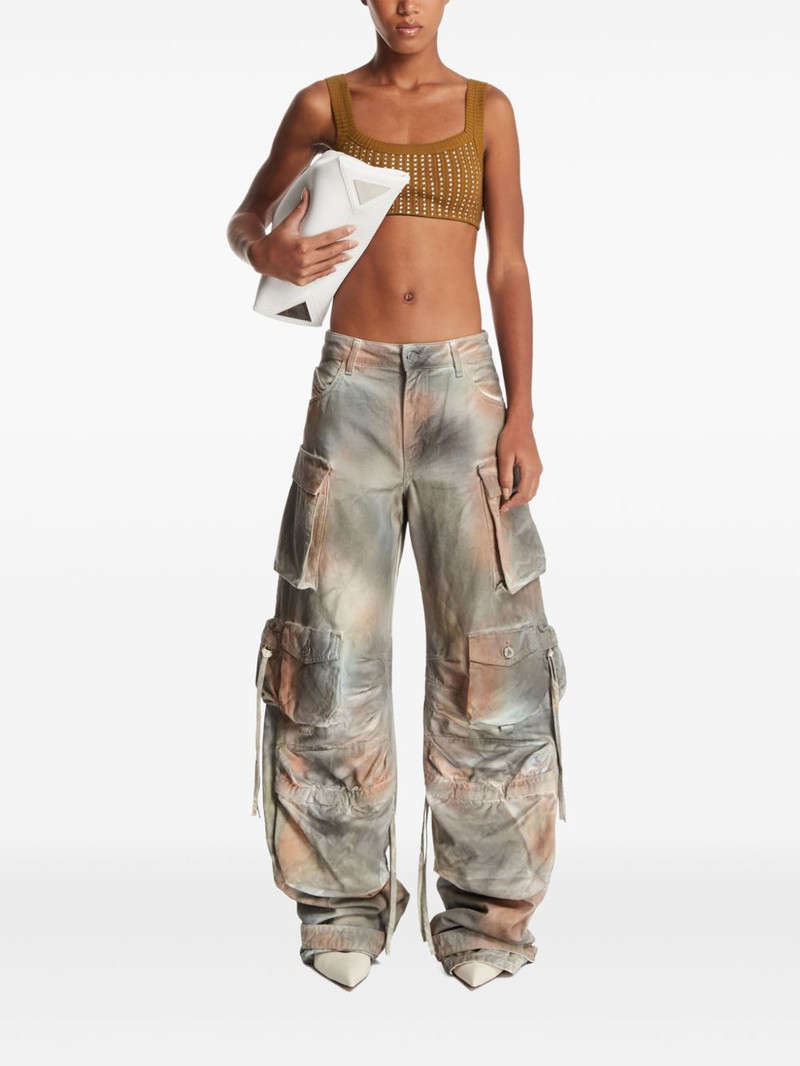 THE ATTICO rhinestone-embellished ribbed top outlook