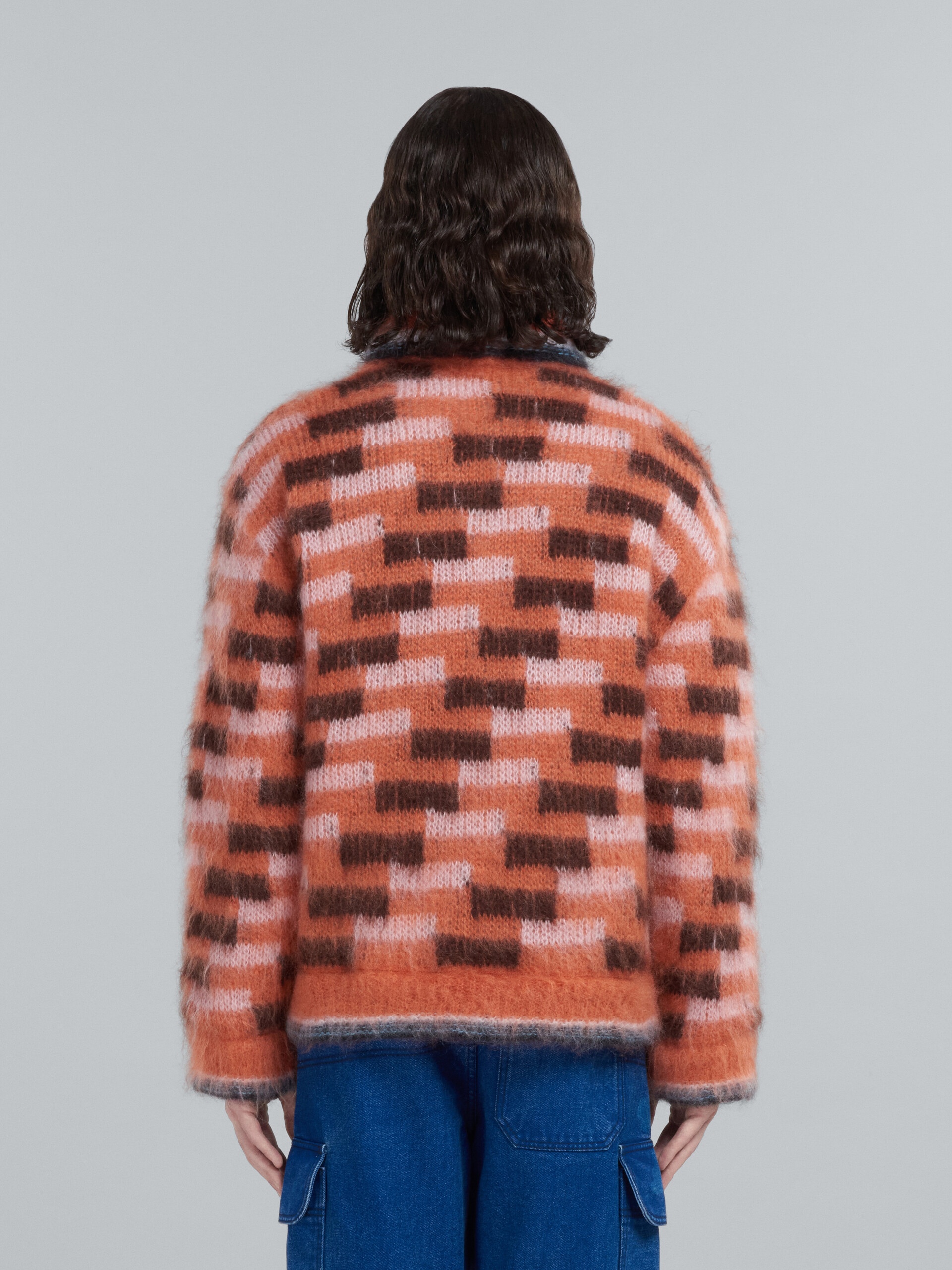 RED MOHAIR ZIPPED JACKET - 3