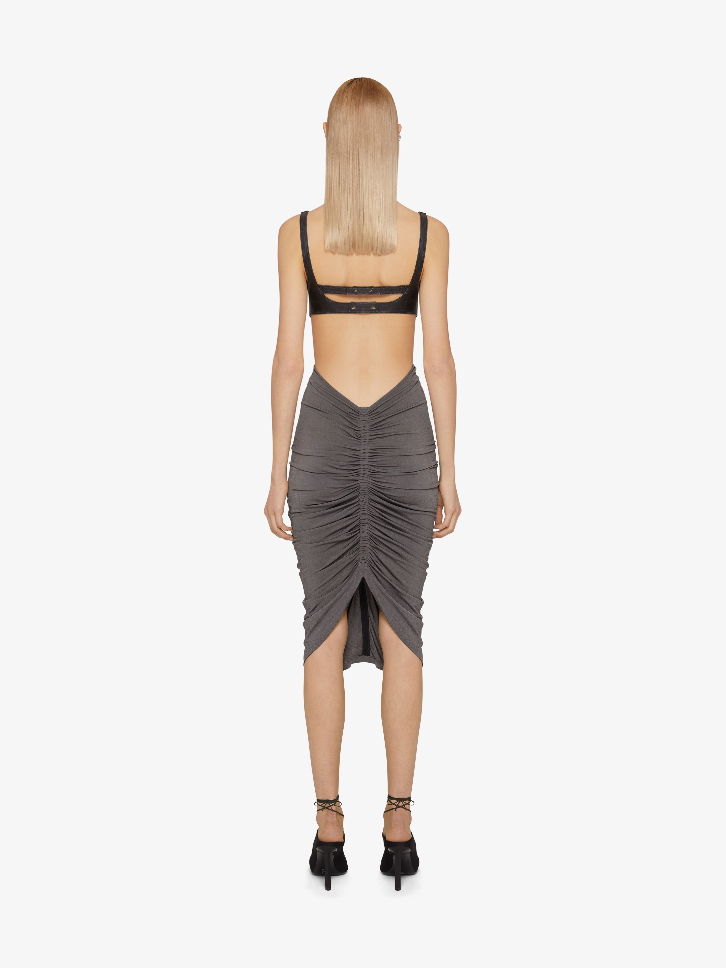 BRA TOP IN LEATHER WITH CROSSED EFFECT - 4