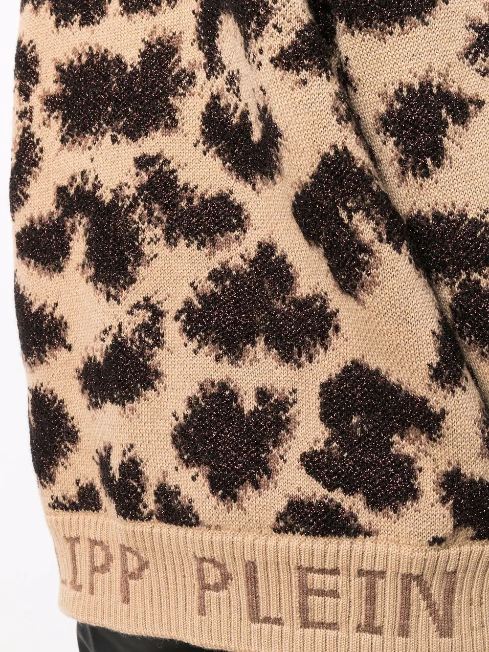 long-sleeved lurex leopard jumper - 5