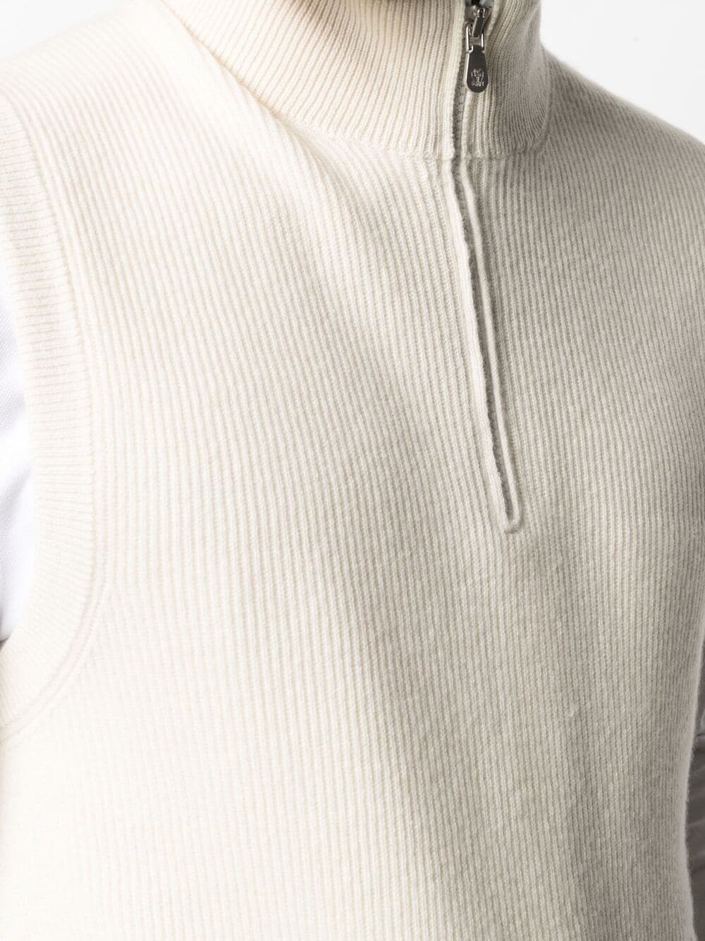 ribbed-knit cashmere vest - 5