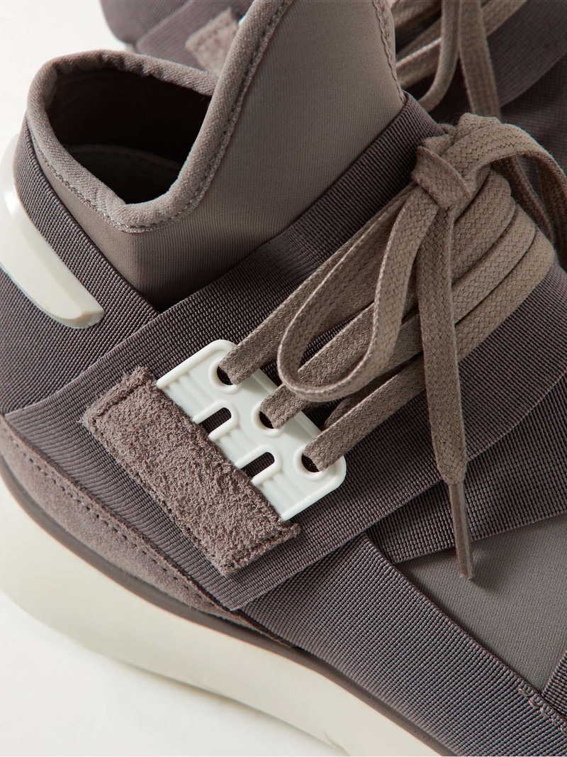 Qasa Suede-Trimmed 내오프렌과 웨빙 상판 Sneakers 6