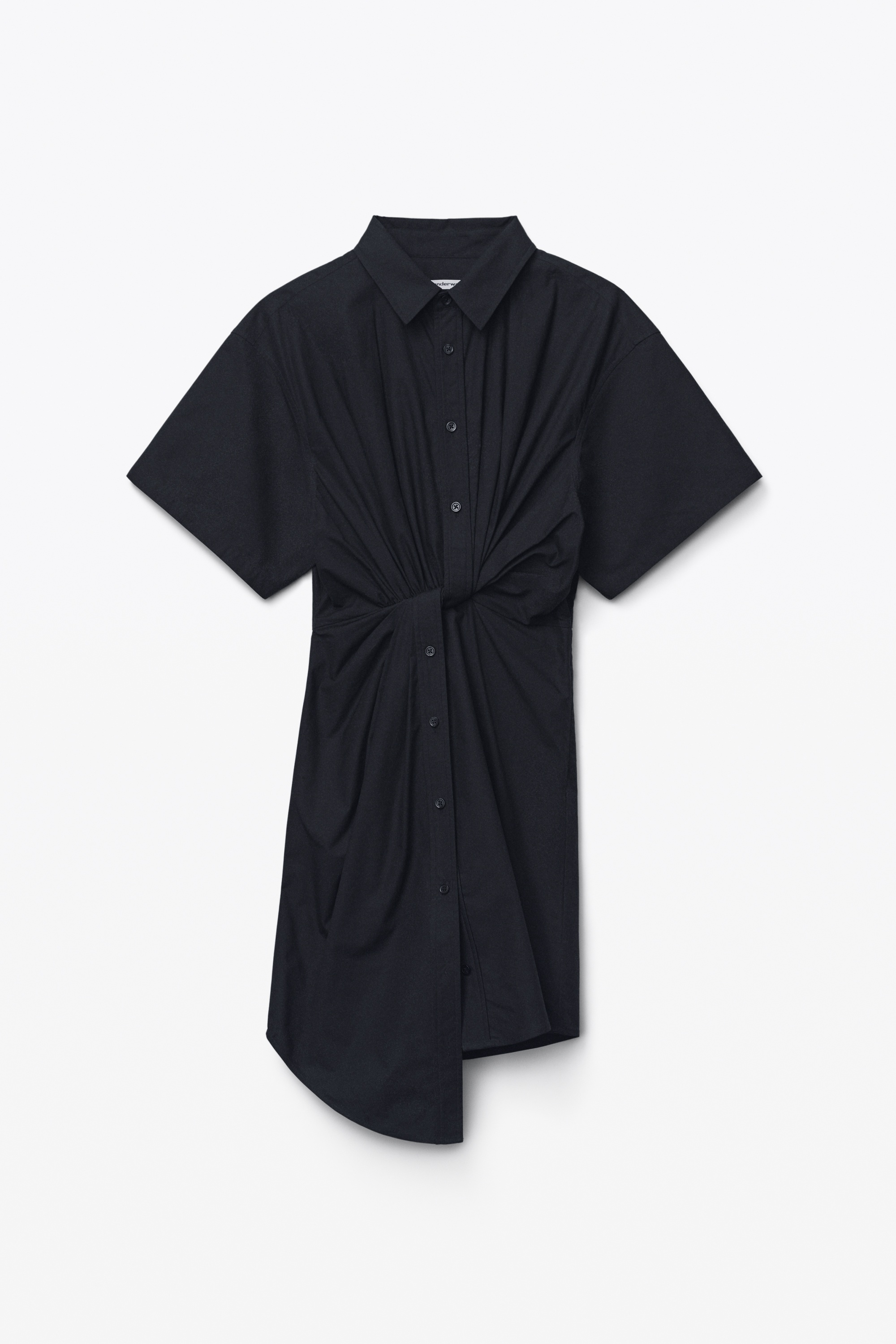 TWISTED PLACKET DRESS IN COMPACT COTTON - 1