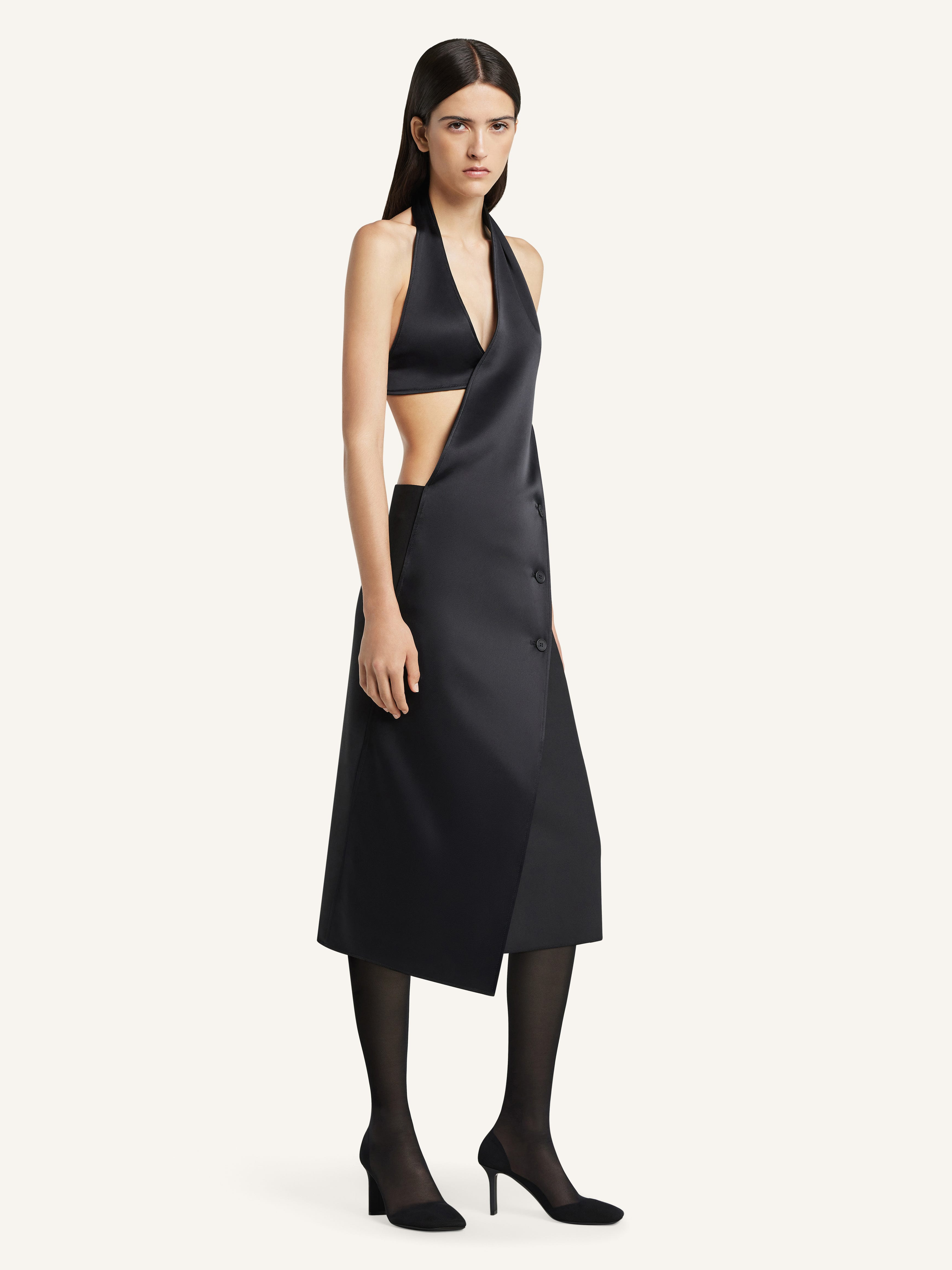 WRAPPED SATIN DRESS - 3